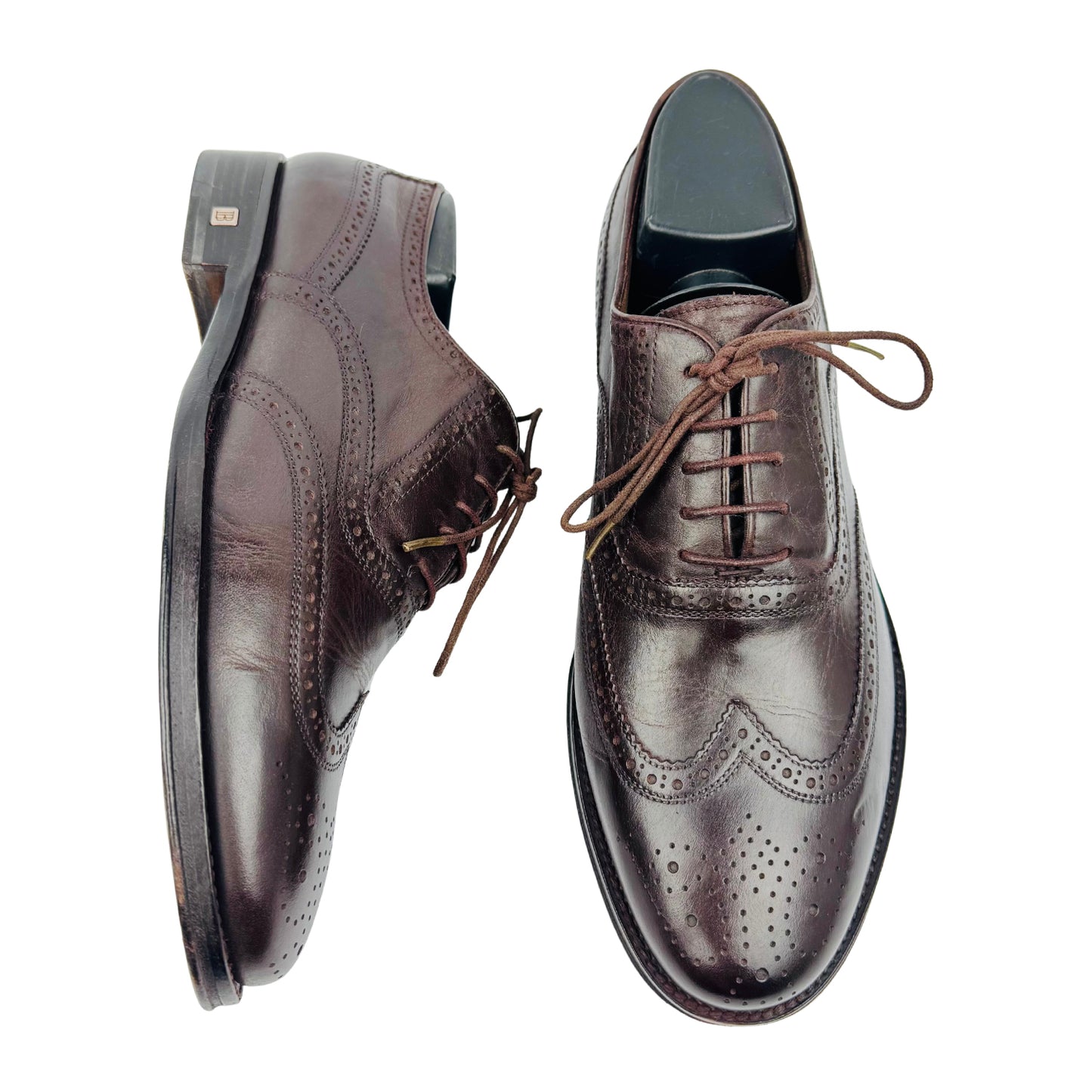 Balmain Men's Brown Leather Brogue Shoes (Size 40)