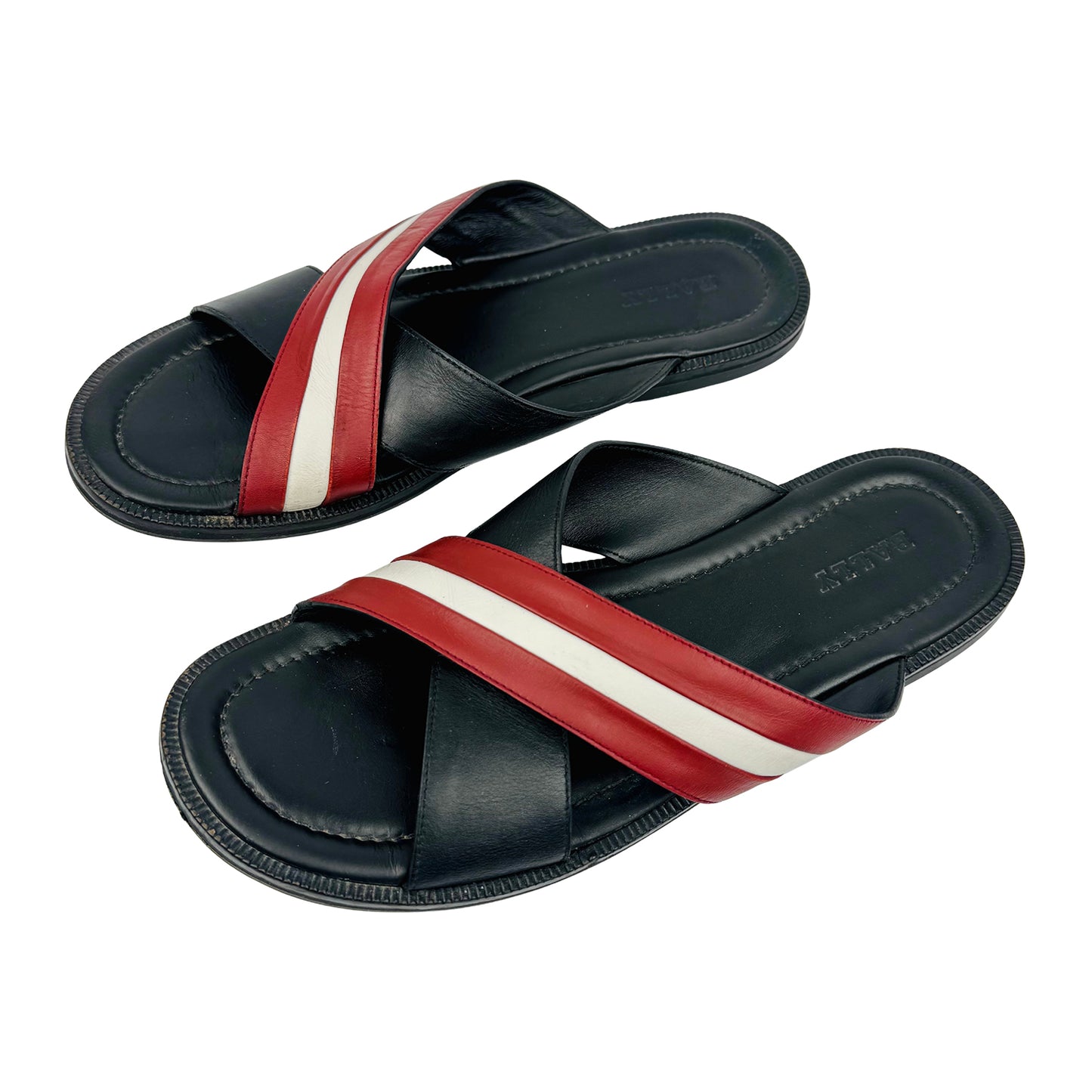 Bally Jaabir Black Smooth Leather Sandal Slippers (Size 44)