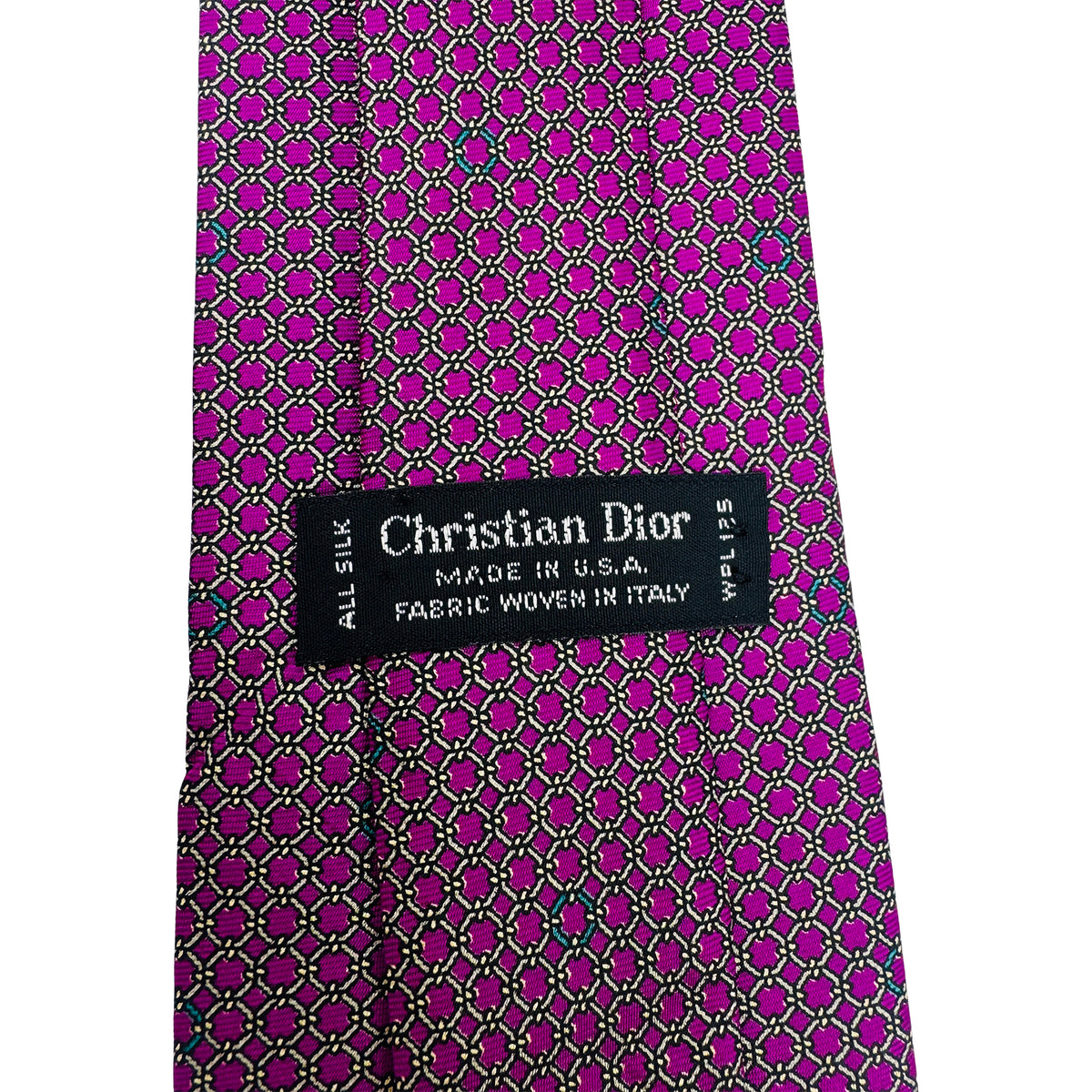 Christian Dior Fuchsia 'Geometric Pattern' Silk Tie (Size Regular)