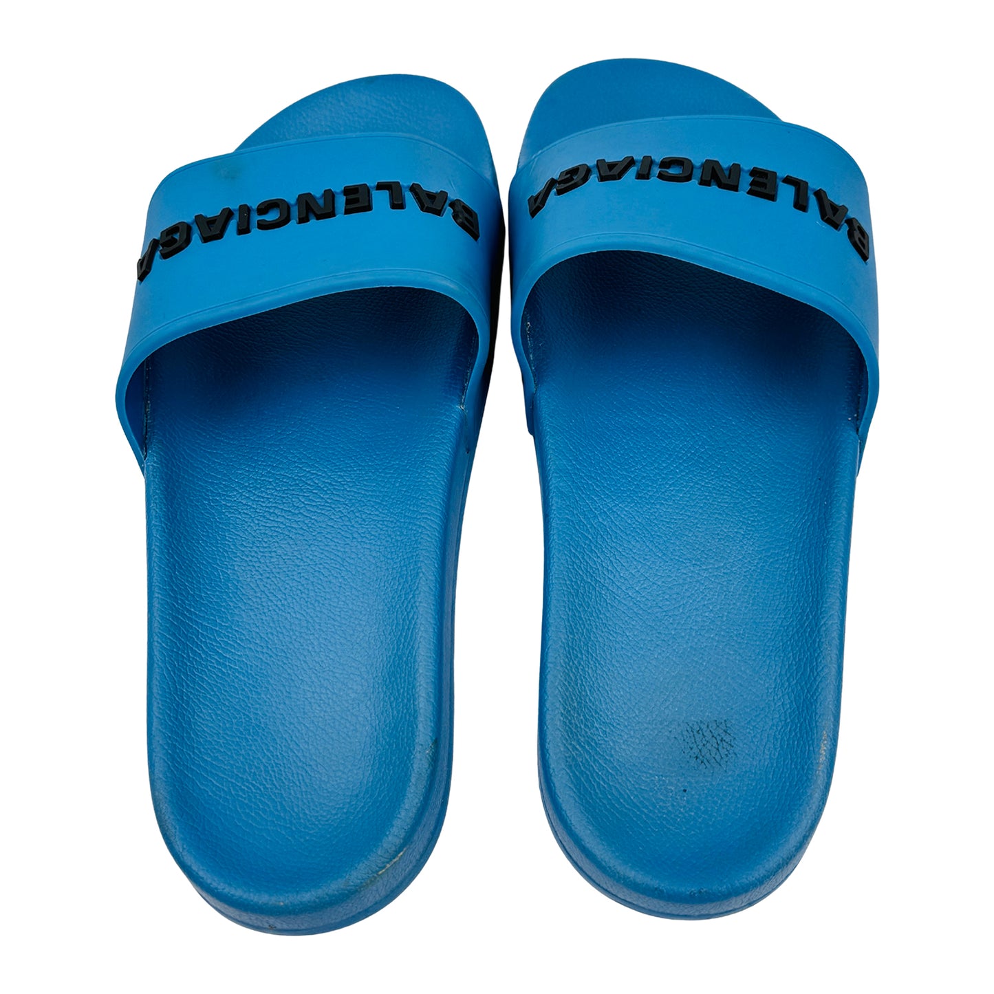 Balenciaga Bright Blue 3D Logo Pool Slides (Size 41) - 565826