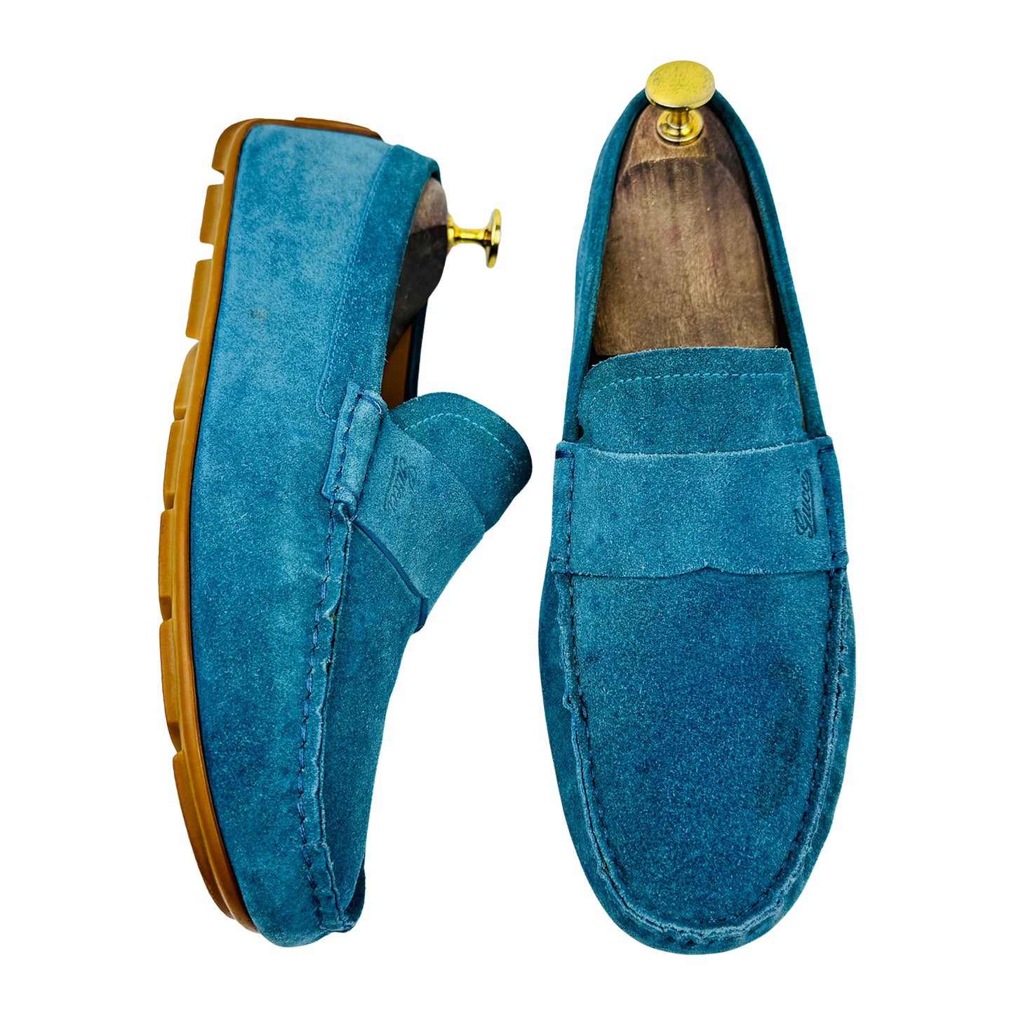 Gucci Men's Blue Suede Driving Loafers (Size 41.5)