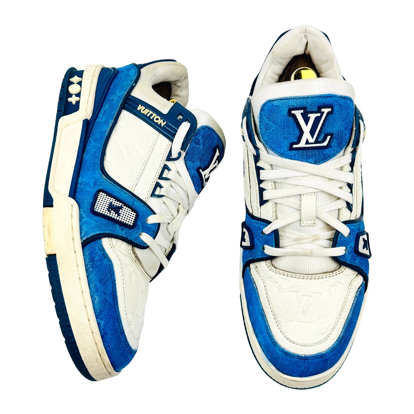 Louis Vuitton LV Trainer Monogram Denim Sneakers (Size 42.5) - 1A9JGT