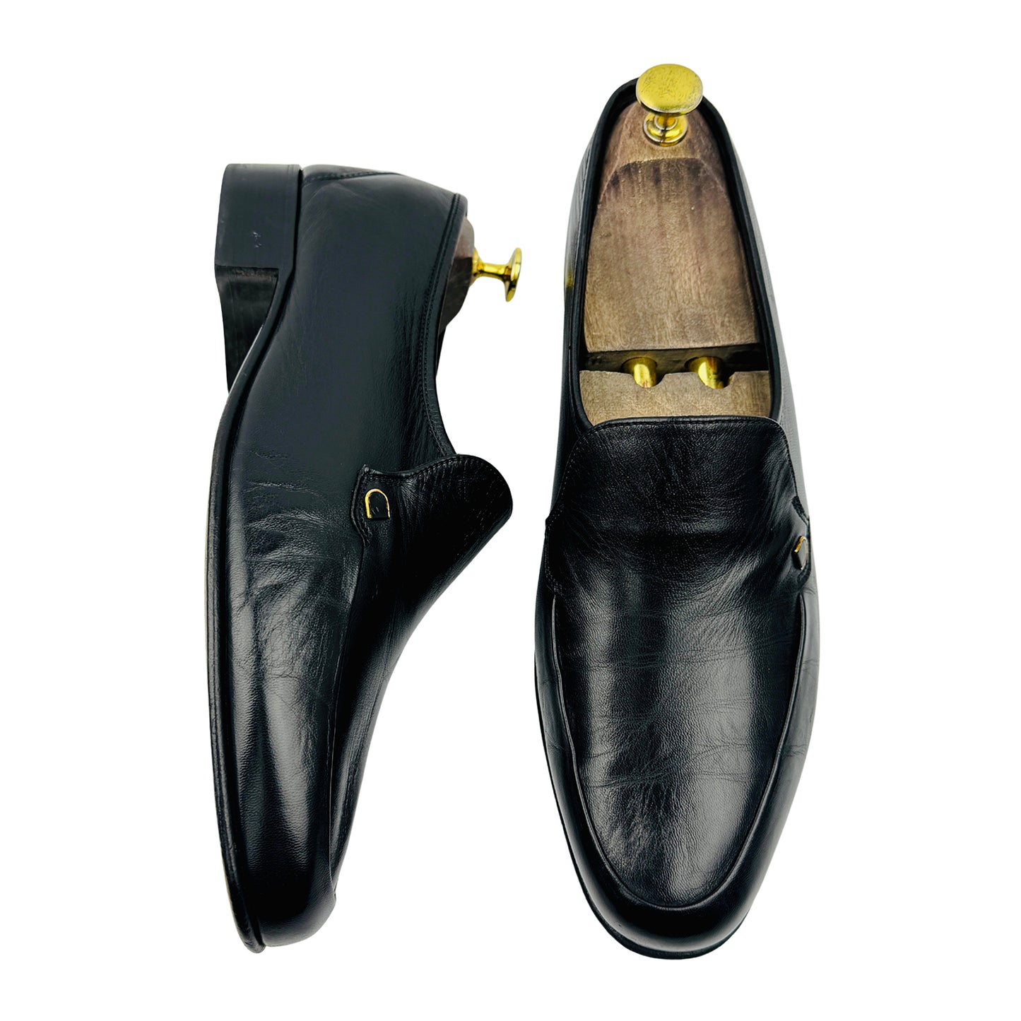 Bally Men's Black Vintage Leather Shoes (Size 42.5)