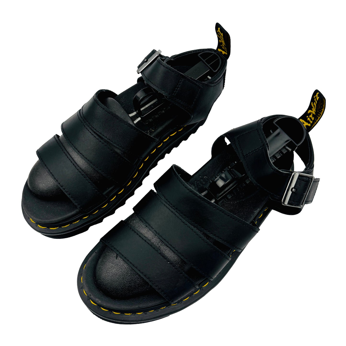Dr. Martens Blaire Black Hydro Leather Gladiator Sandals (Size 39)