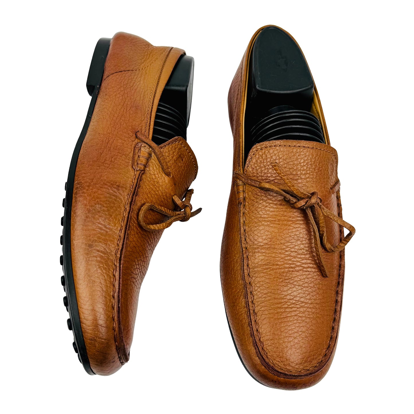 Tod's Men's Brown Pebbled Leather Loafers (Size 41)