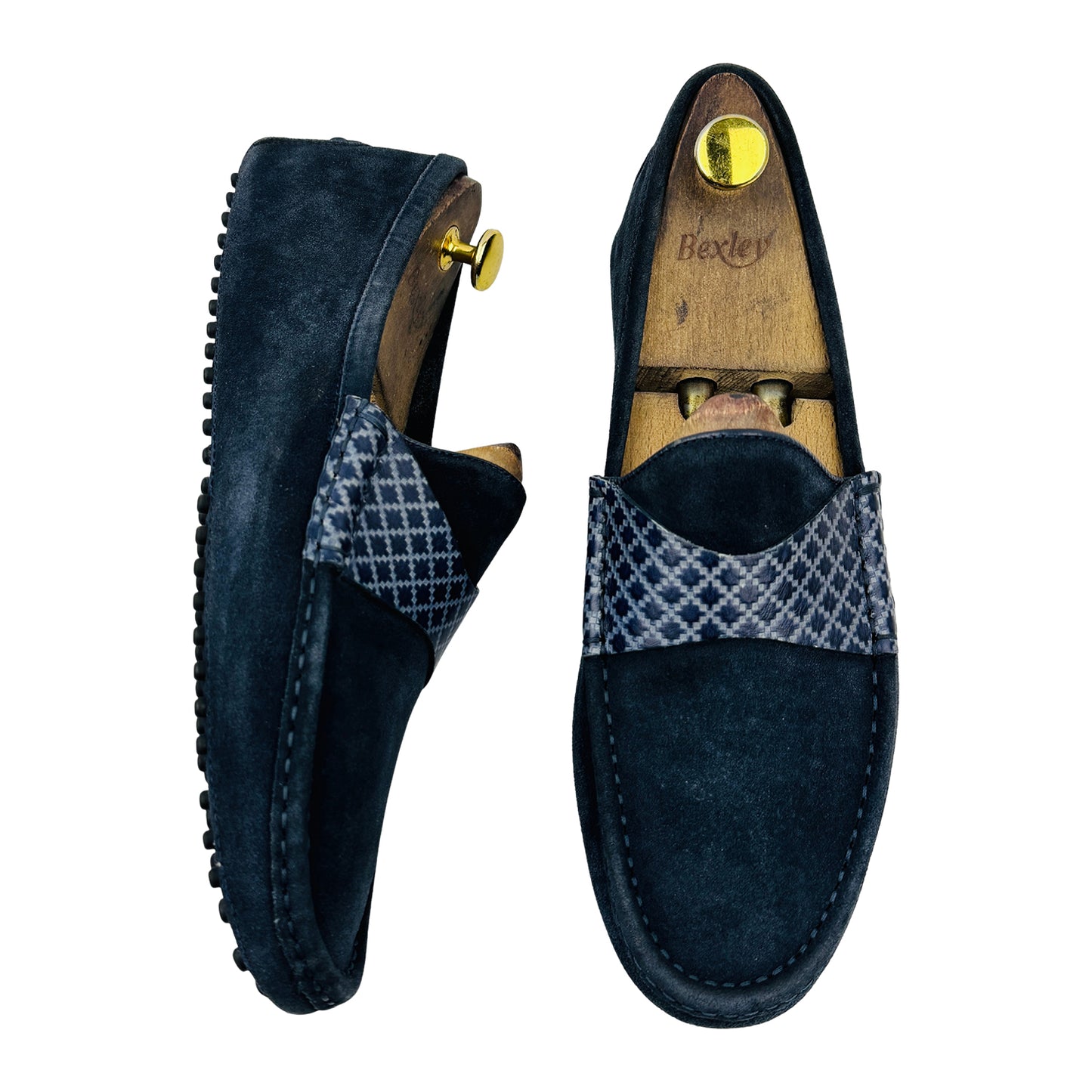 Gucci Dark Navy Vamp Strap Loafers (Size 42.5)