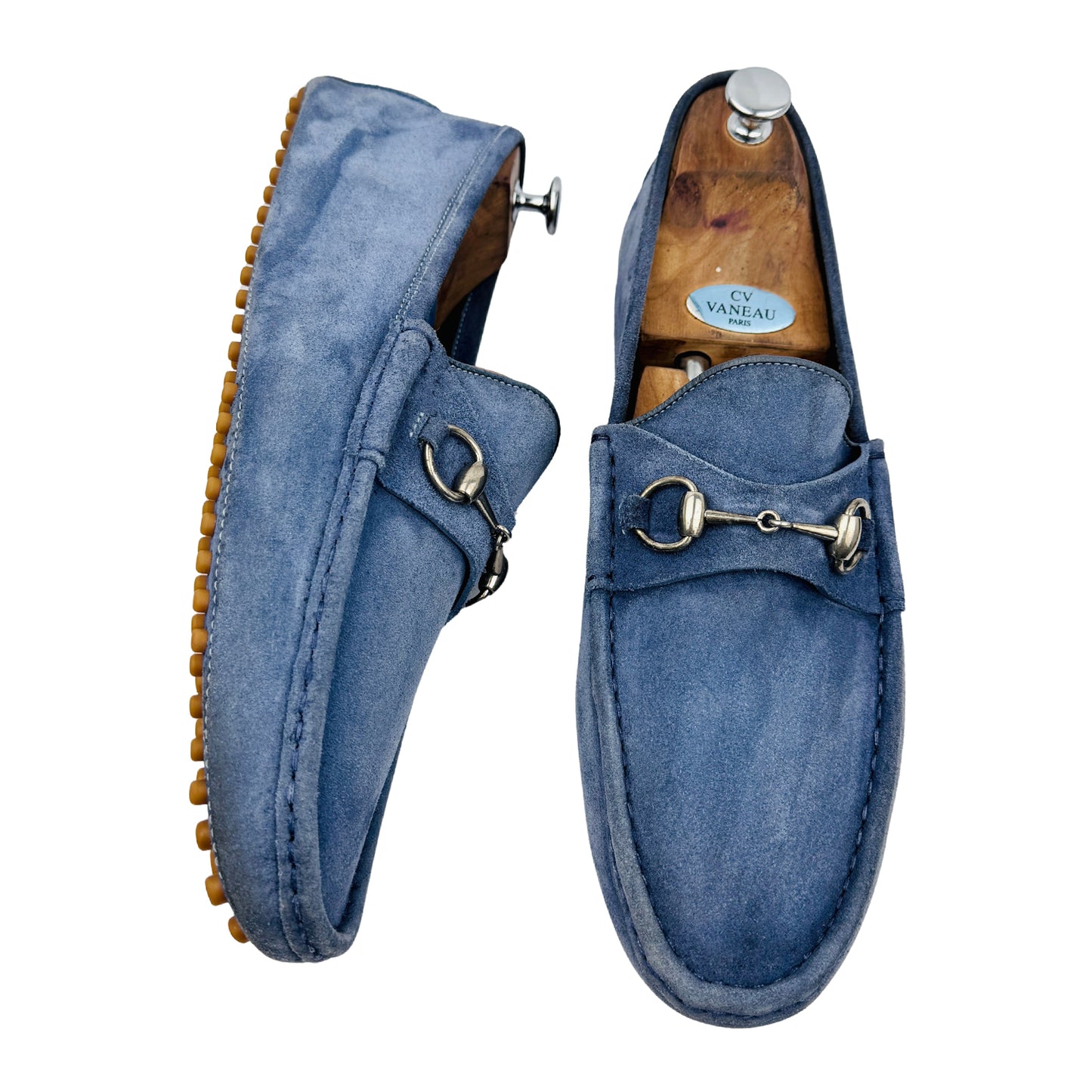 Gucci Blue Suede Horsebit Driving Loafers (Size 46/46.5) - 236936