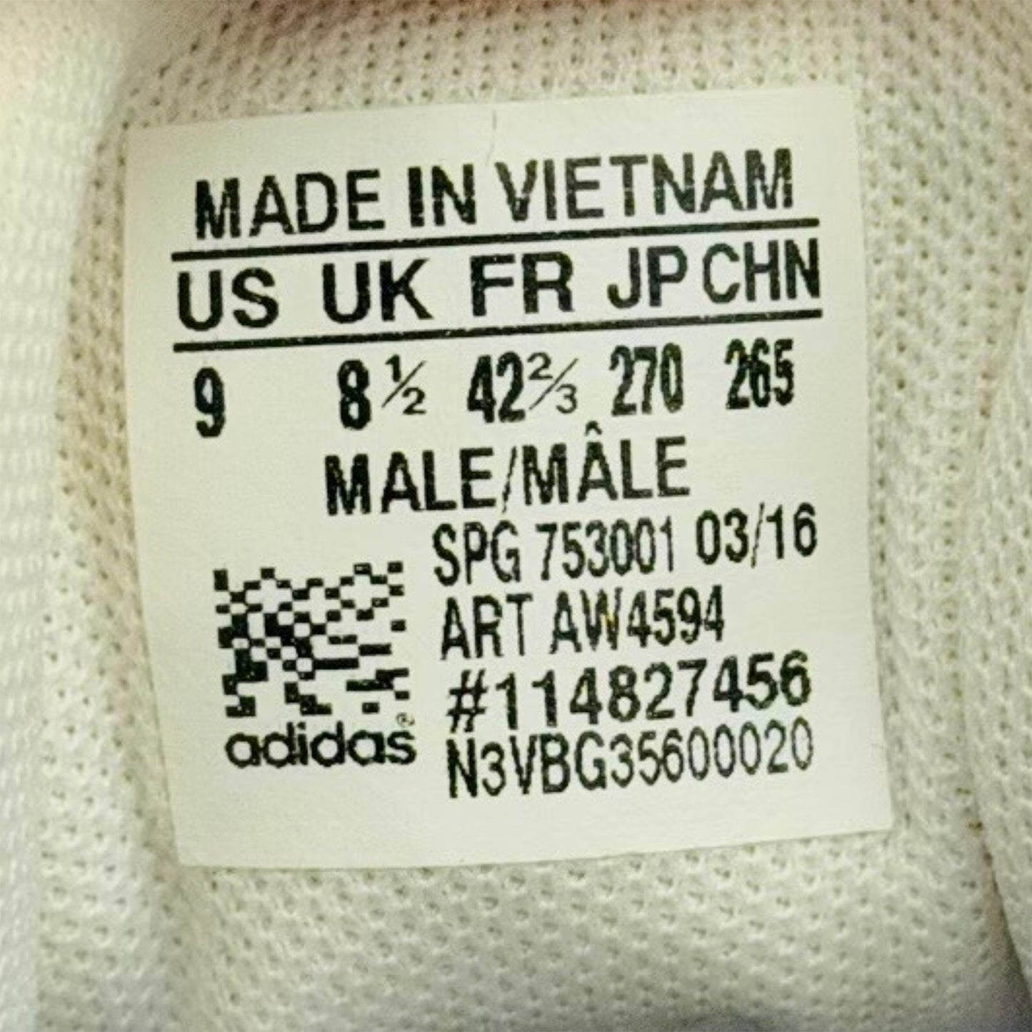 Adidas VS Pace 'Cloud White' Sneakers (Size 42.5) - AW4594