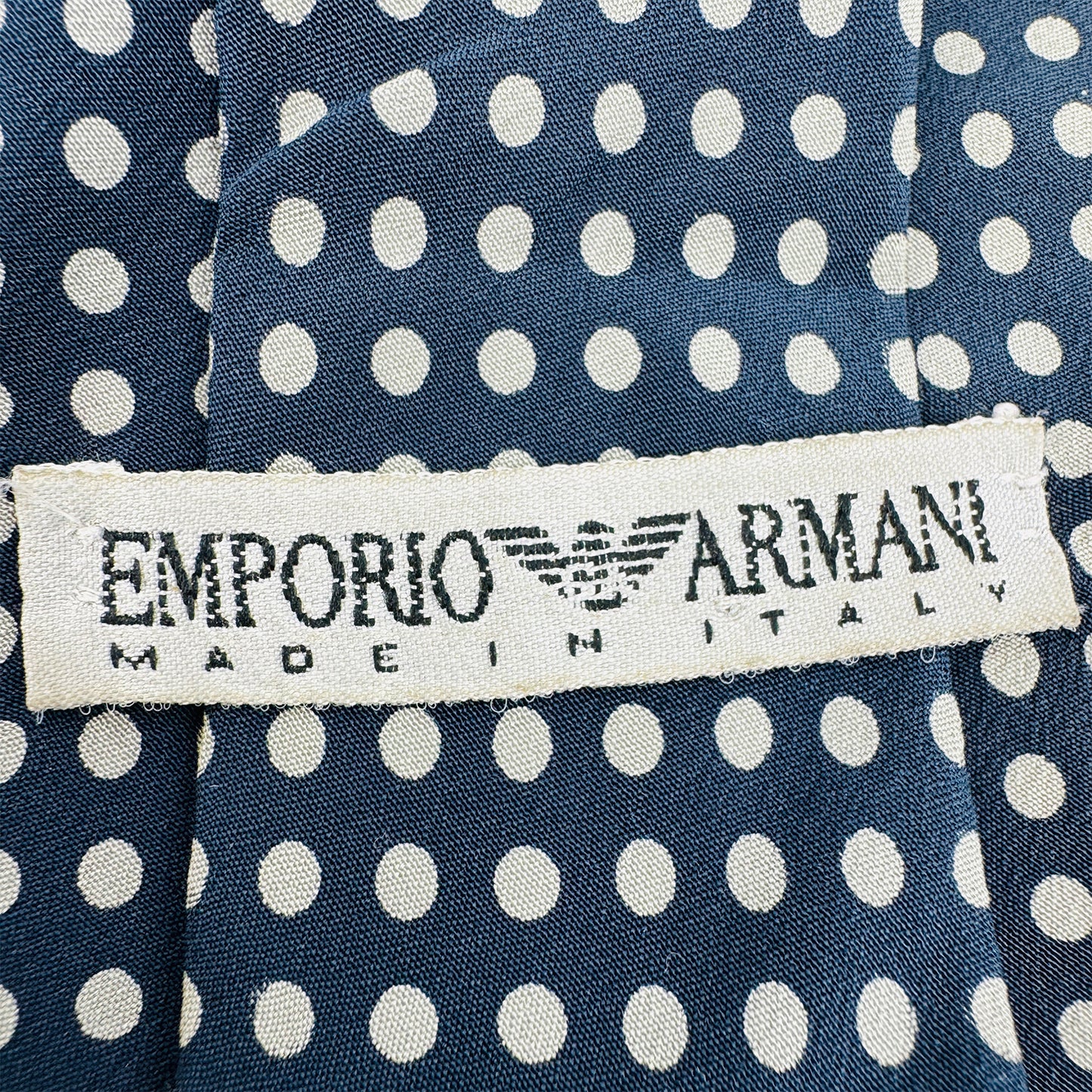 Emporio Armani Navy Blue 'Polka Dots' Tie (Size Regular)