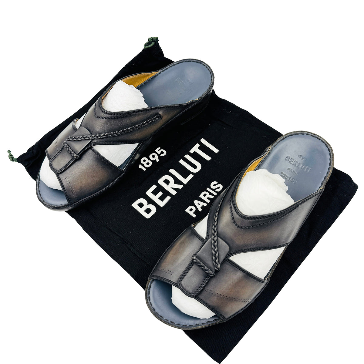 Berluti Men's Venezia Leather Slides (Size 44/44.5)