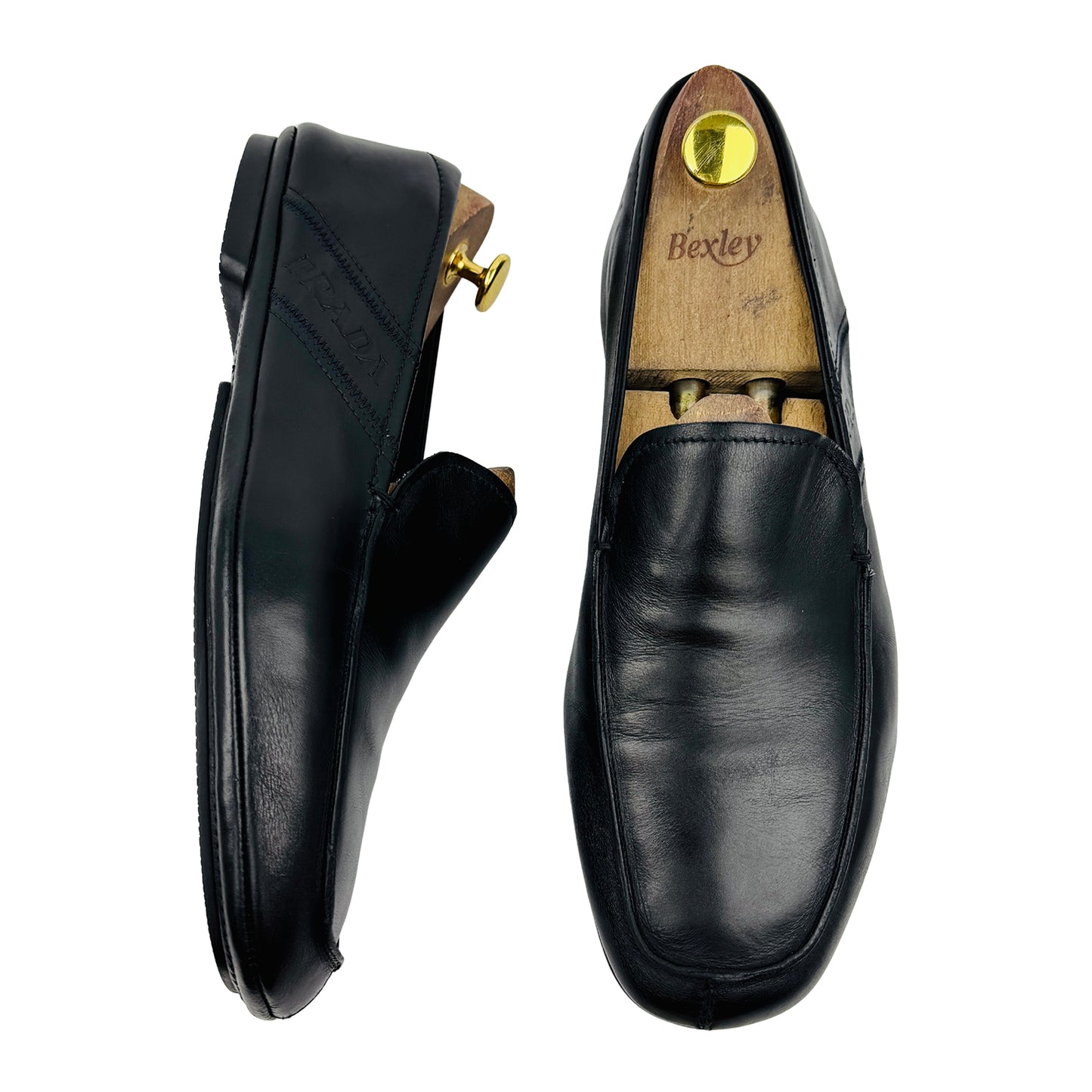Prada Men's Black Leather Italian Loafers (Size 42.5)