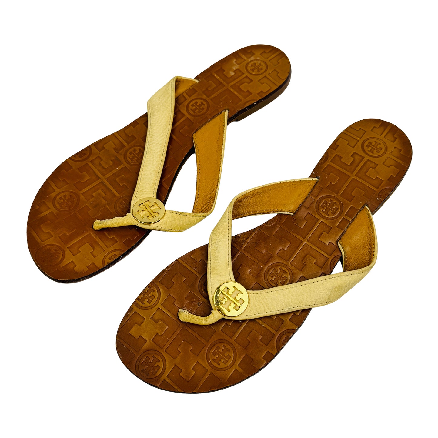 Tory Burch Women's 'Beige Brown' Flip Flops (Size 38)