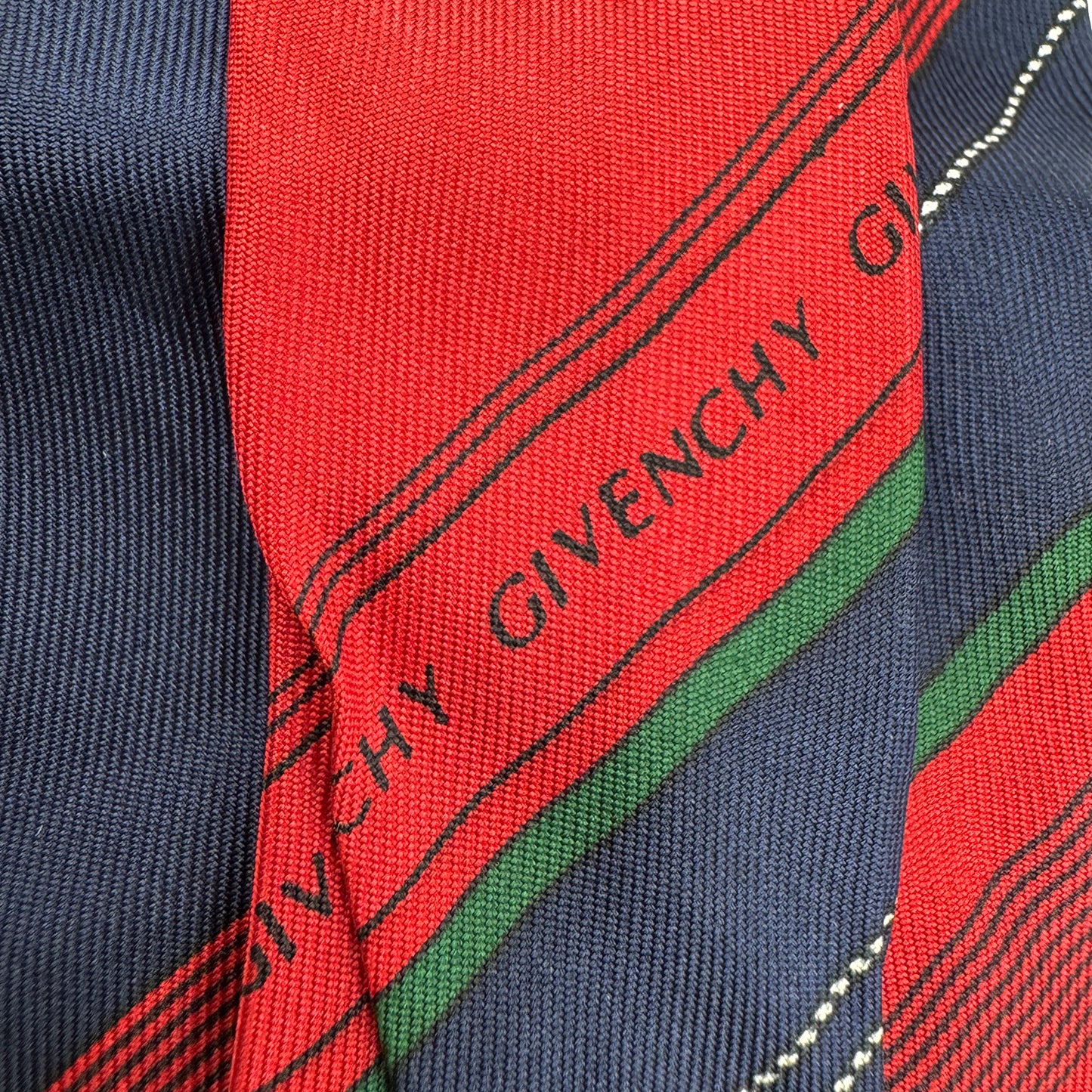 Givenchy Navy Blue 'Stripes' Silk Tie (Size Regular)