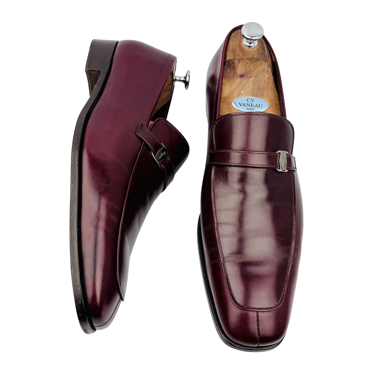 Salvatore Ferragamo Oxblood Leather Loafers (Size 44/44.5) - UC36604