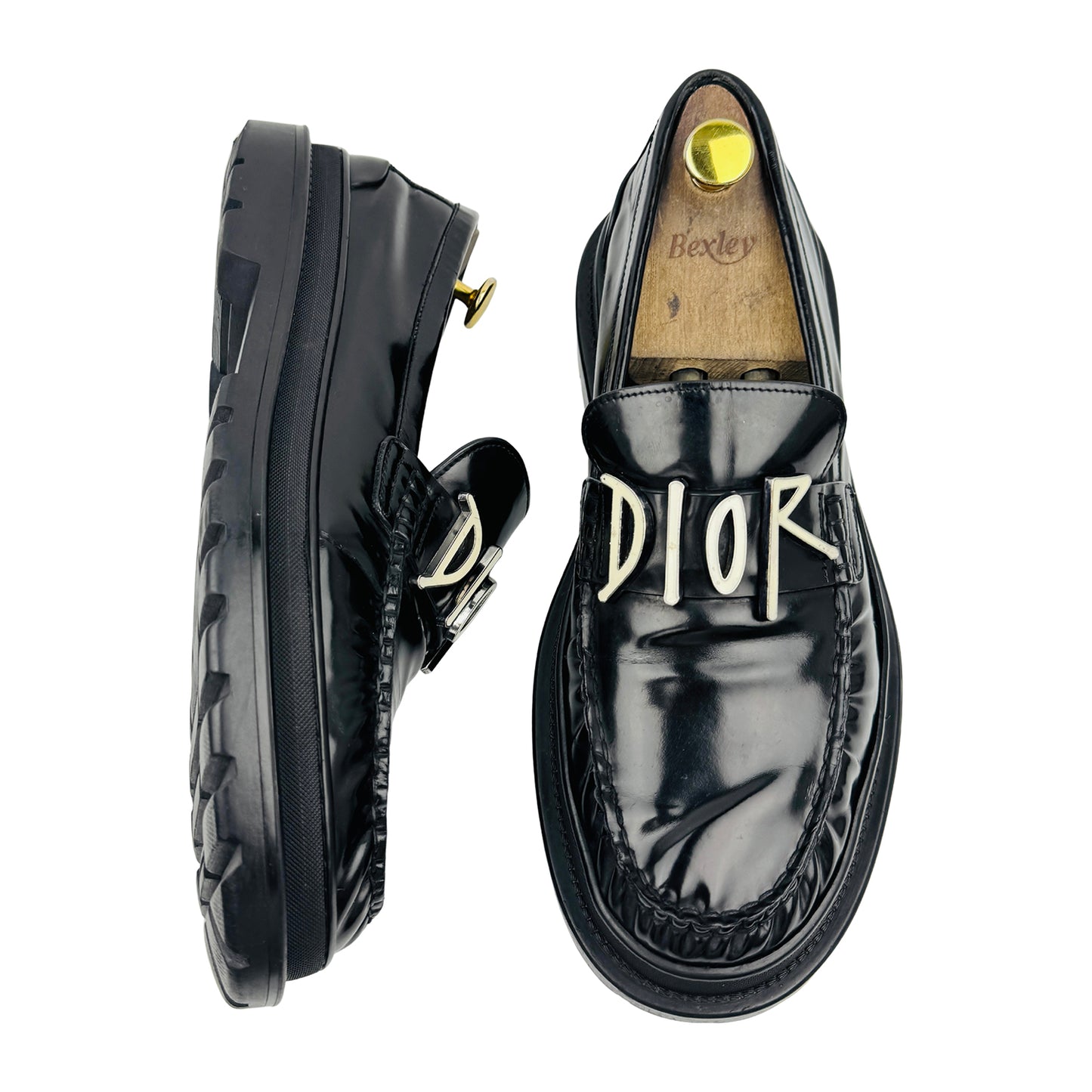Dior x Stussy Black Leather Loafers (Size 43)