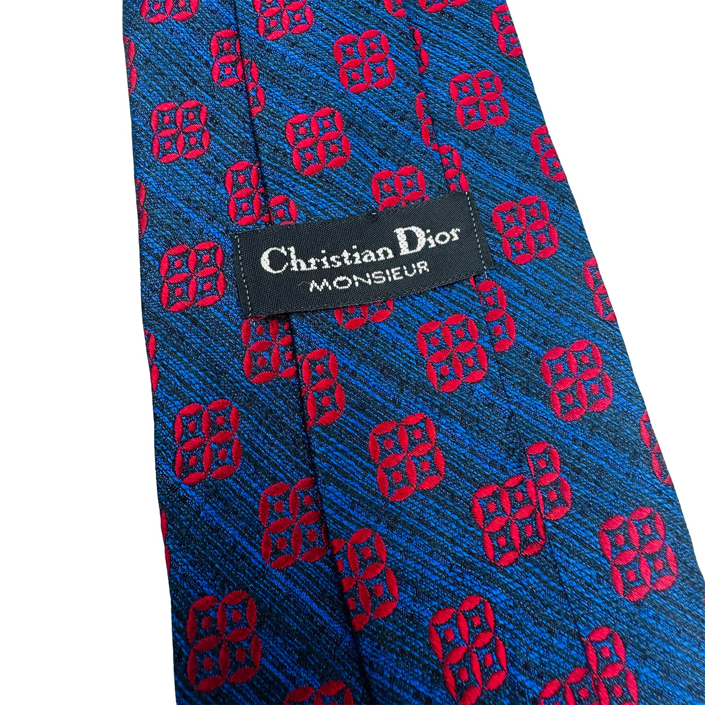 Christian Dior Navy 'Geometric Pattern' Tie (Size Regular)