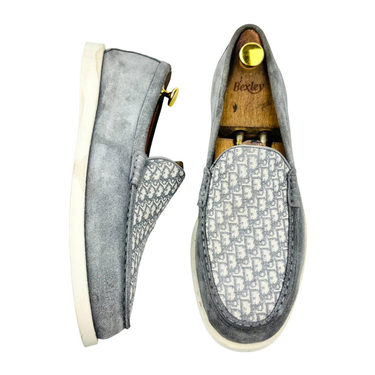 Dior Men's Granville Grey Suede Loafers (Size 42.5)