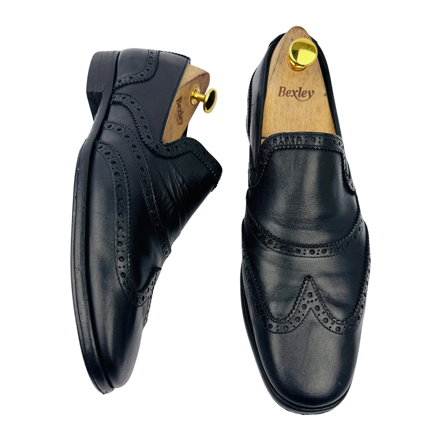 Salvatore Ferragamo Beltramo Wingtip Brogue Black Loafers (Size 42)