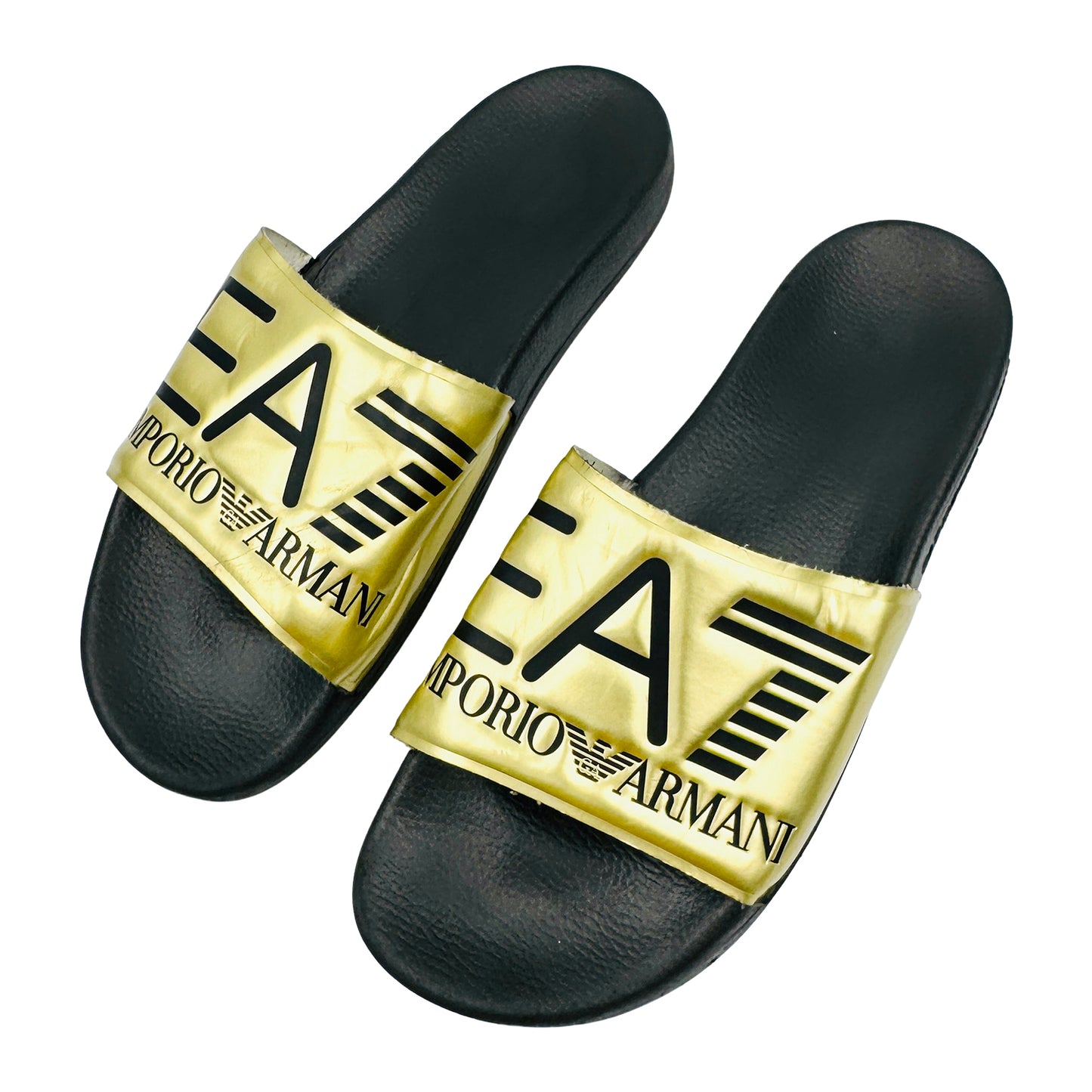 Emporio Armani EA7 'Black Gold' Slides (Size 44)