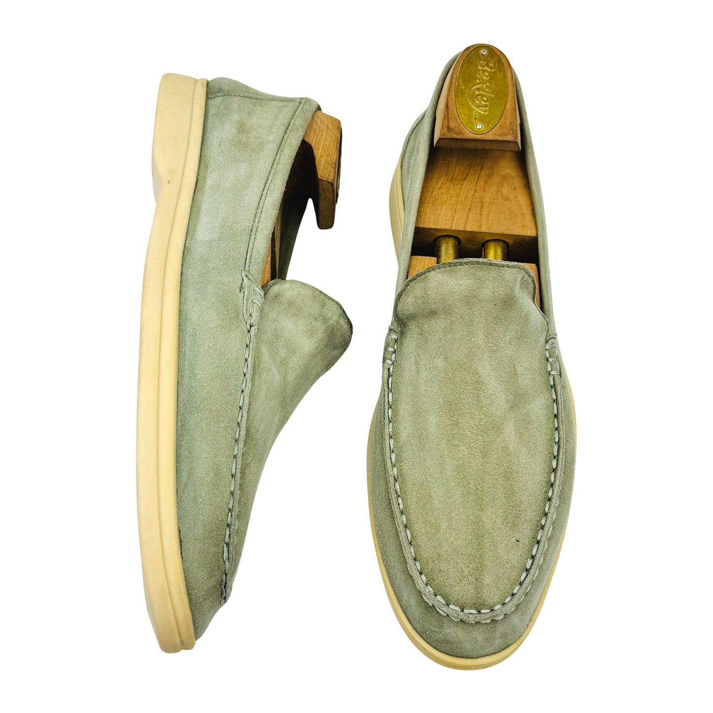 Loro Piana Summer Walk 'Sage Green' Loafers (Size 40) - H 38067