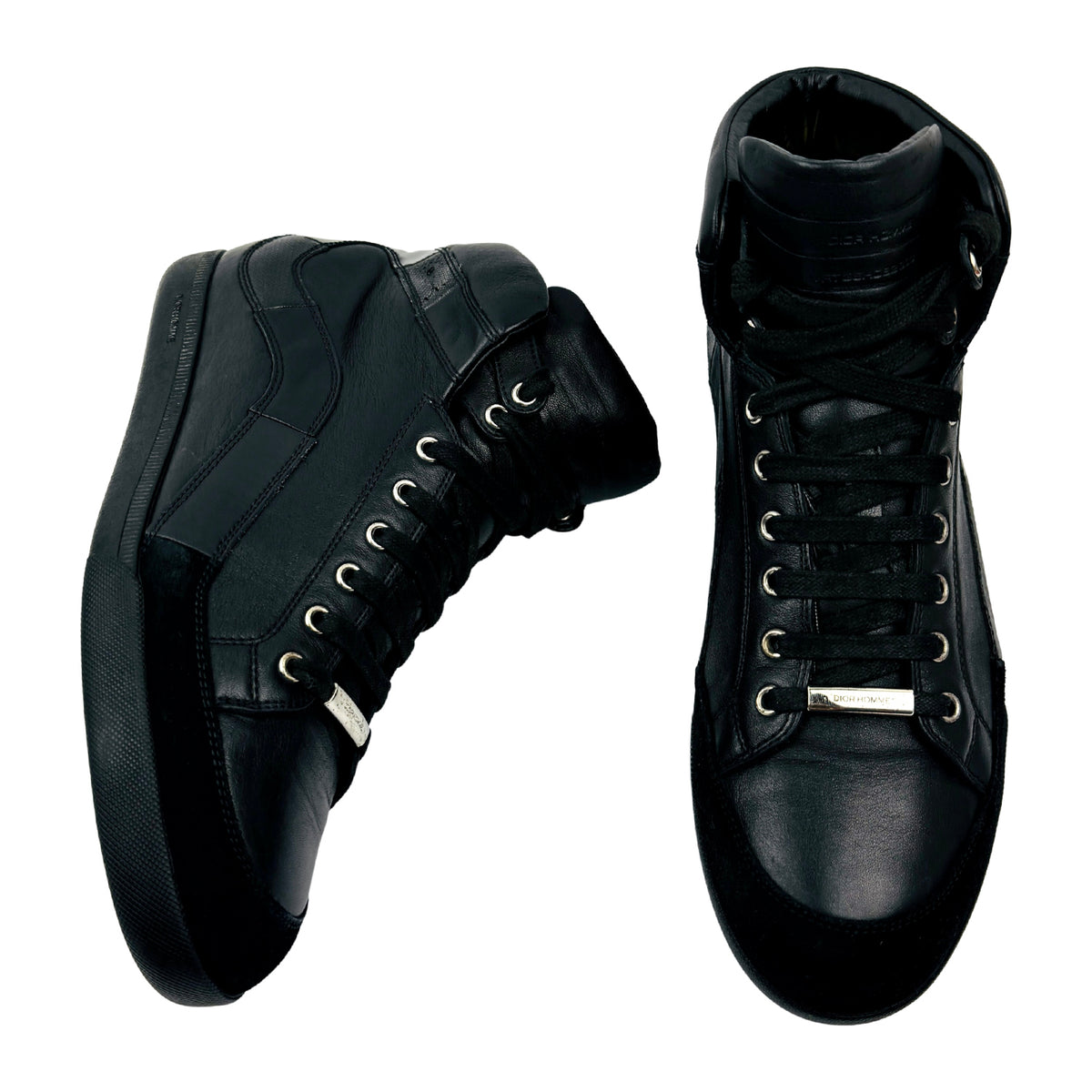 Dior Homme Black Leather High Top Sneakers (Size 42)