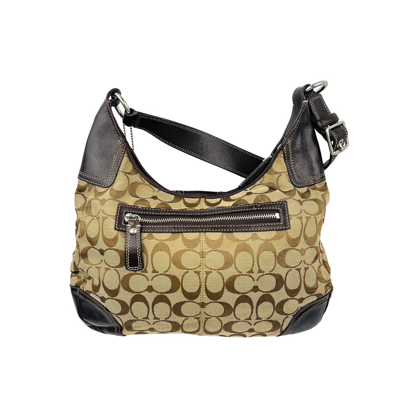 Coach Signature Jacquard Turnlock Hobo Shoulder Bag
