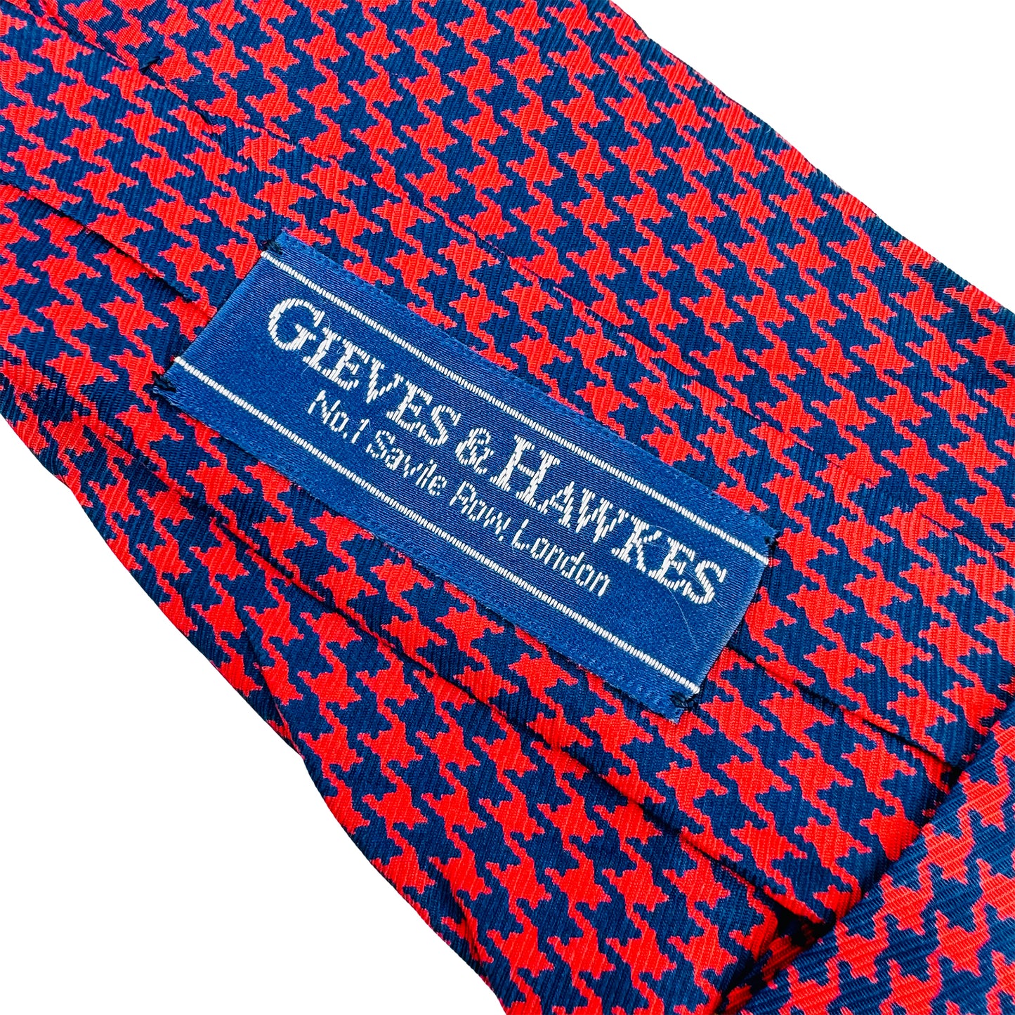 Gieves & Hawkes Red 'Houndstooth Pattern' Tie (Size Regular)