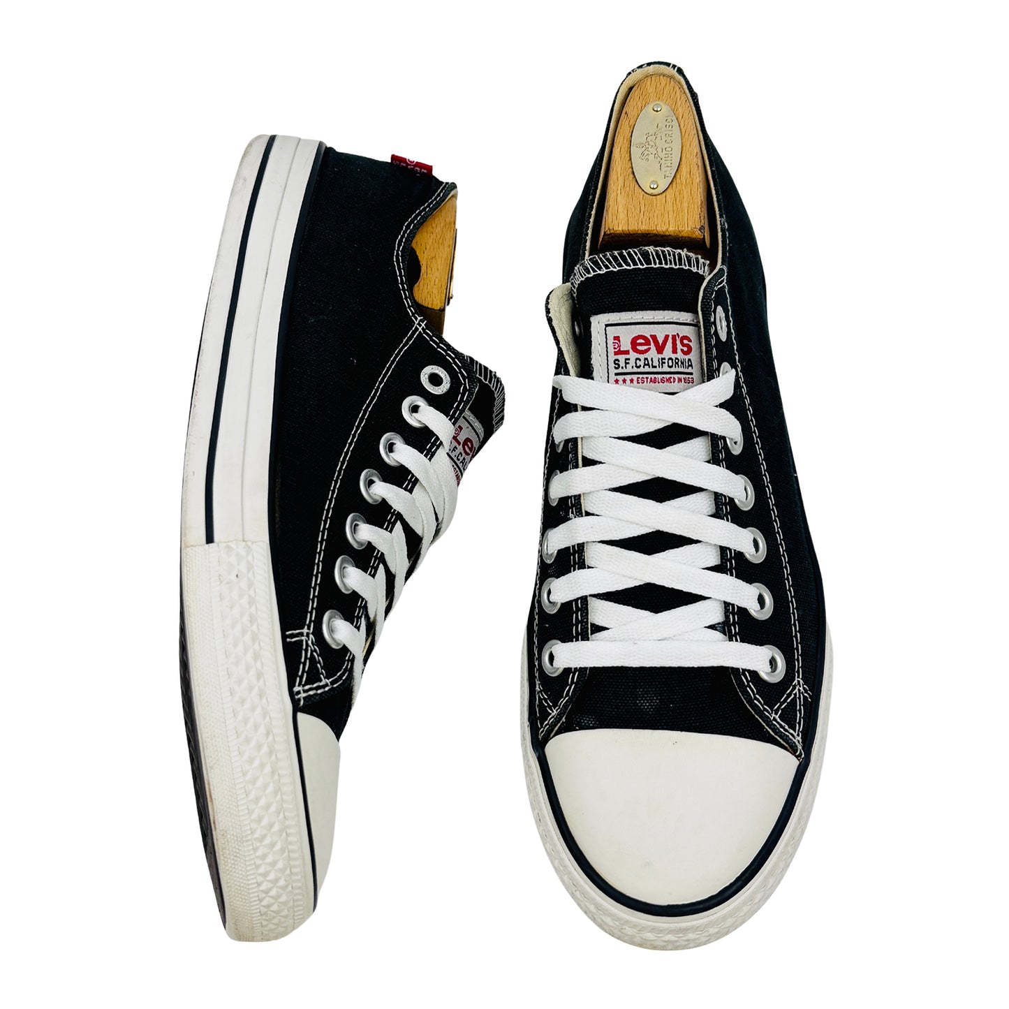 Levi's Men's Black Leather Sneakers (Size 43)