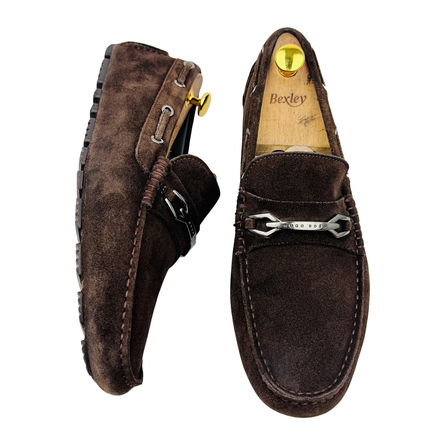 Hugo Boss Men's Brown Suede Bit Driving Loafers (Size 43)