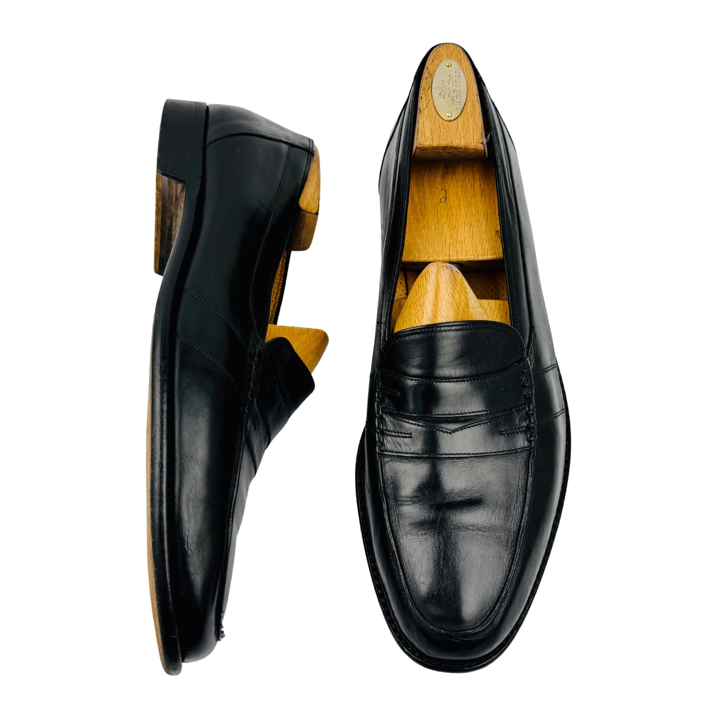 Bally Men's Black Leather Penny Loafers (Size 44/44.5)