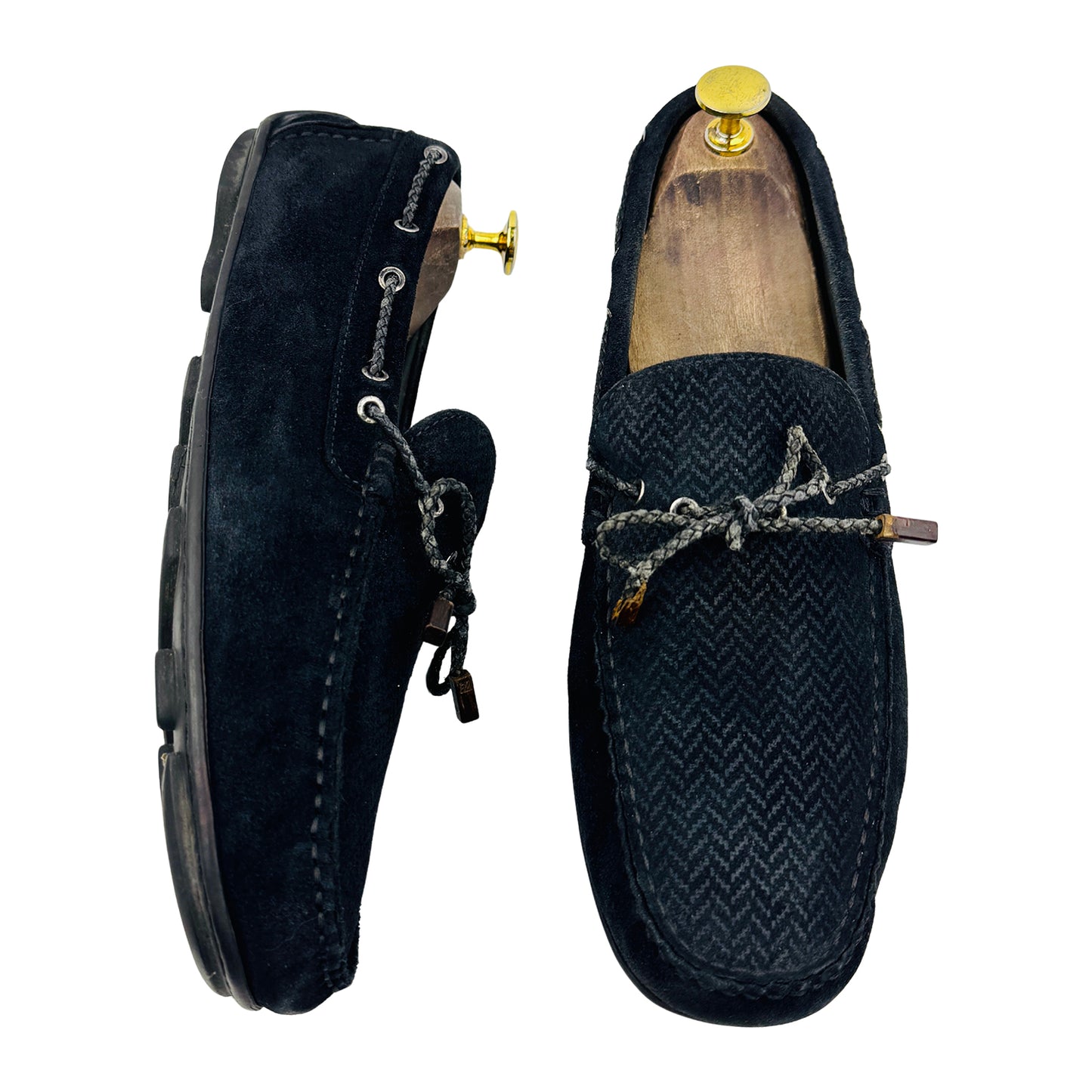 Ermenegildo Zegna Navy Blue Suede Loafers (Size 42)