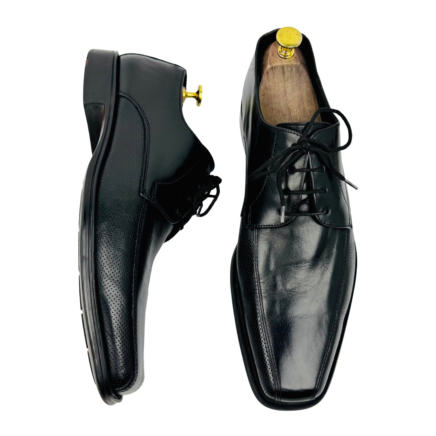 LLOYD Dagget Black Leather Derby Shoes (Size 43.5)