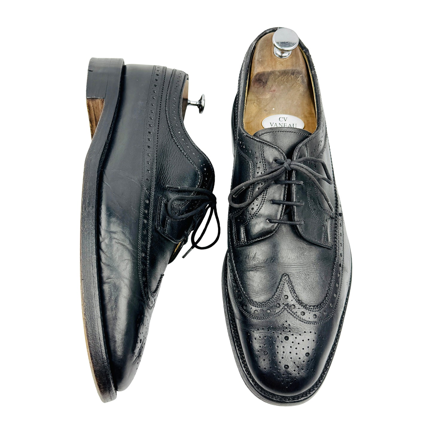 Burberry Men's Black Leather Brogue Shoes (Size 45)