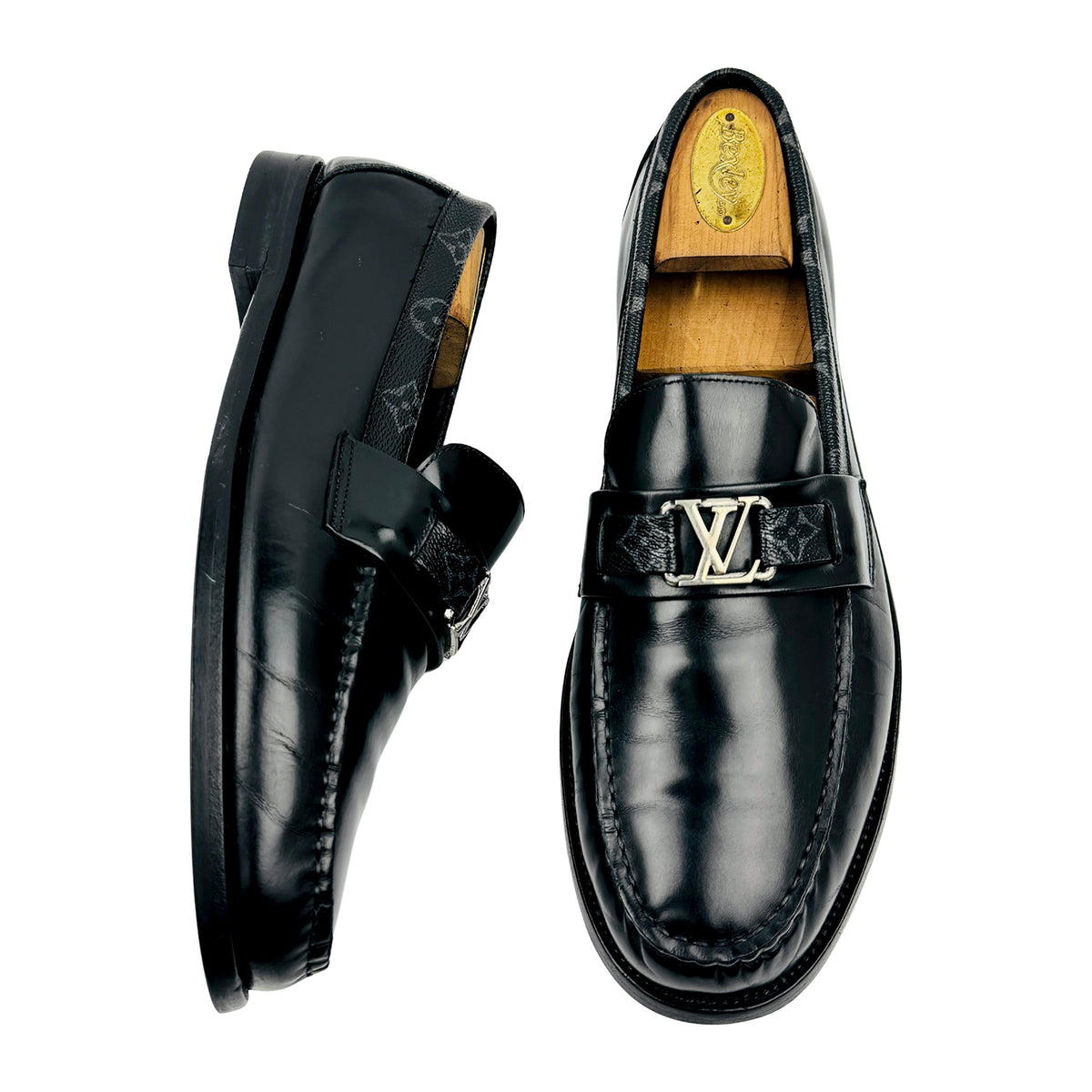 Louis Vuitton Major 'LV Initials' Black Loafers (Size 44)