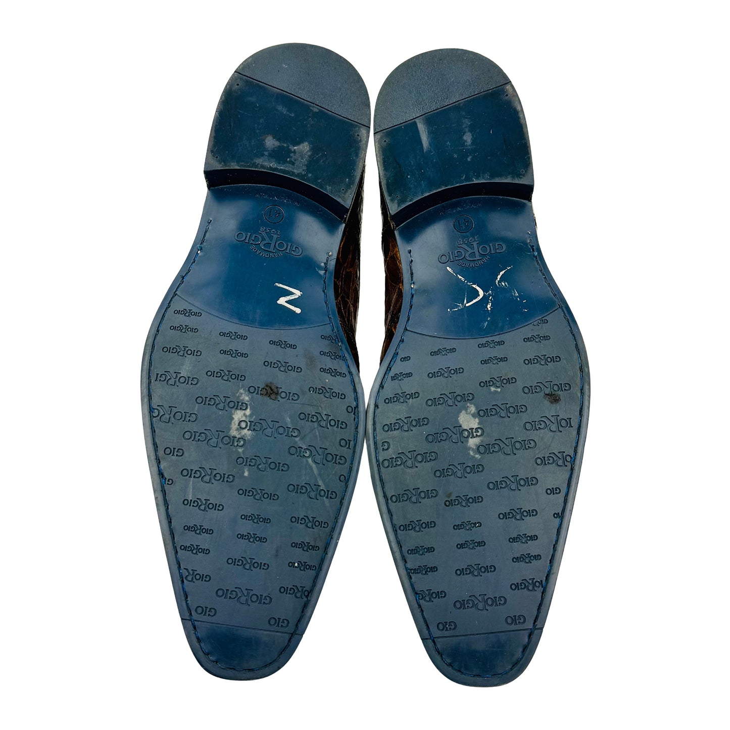 Giorgio 1958 Brown Crocodile Embossed Derby Shoes (Size 42)