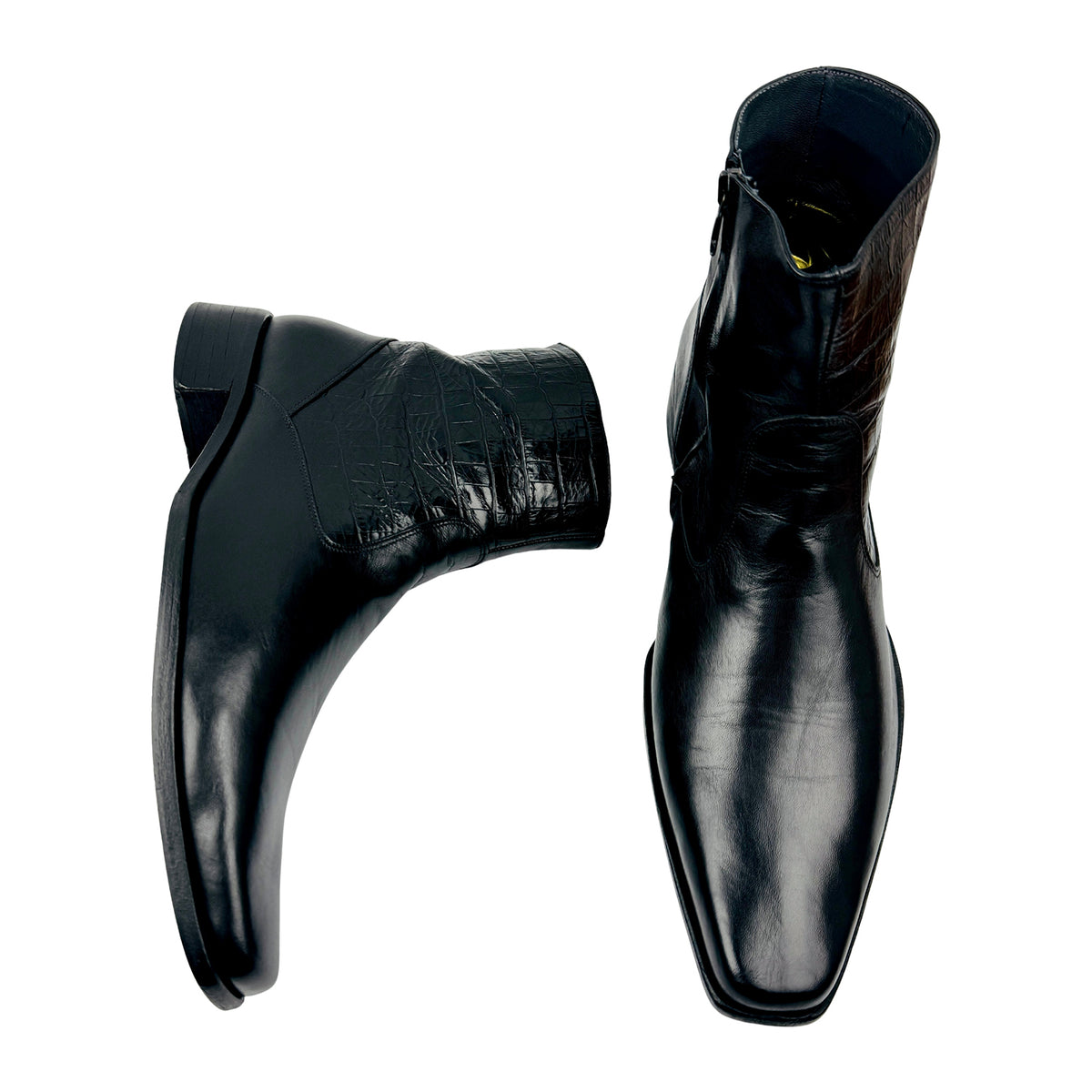 Giovanni Conti Men's Black Leather Ankle Boots (Size 44)