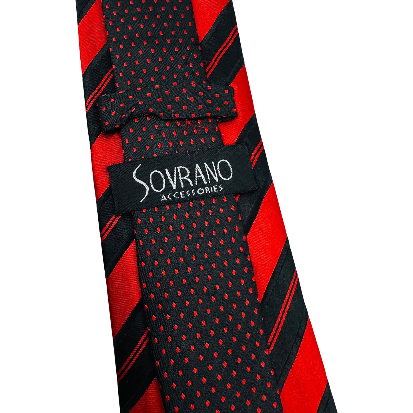Sovrano Red 'Diagonal Stripes' Silk Tie (Size Regular)