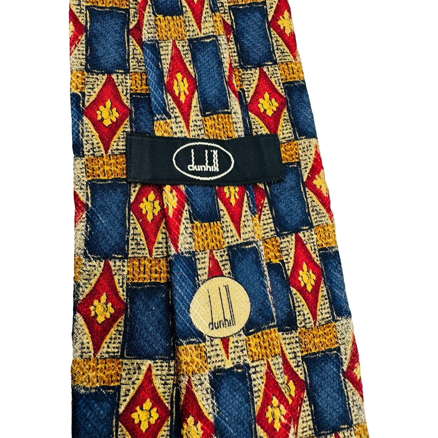 Dunhill Navy 'Geometric Pattern' Tie (Size Regular)
