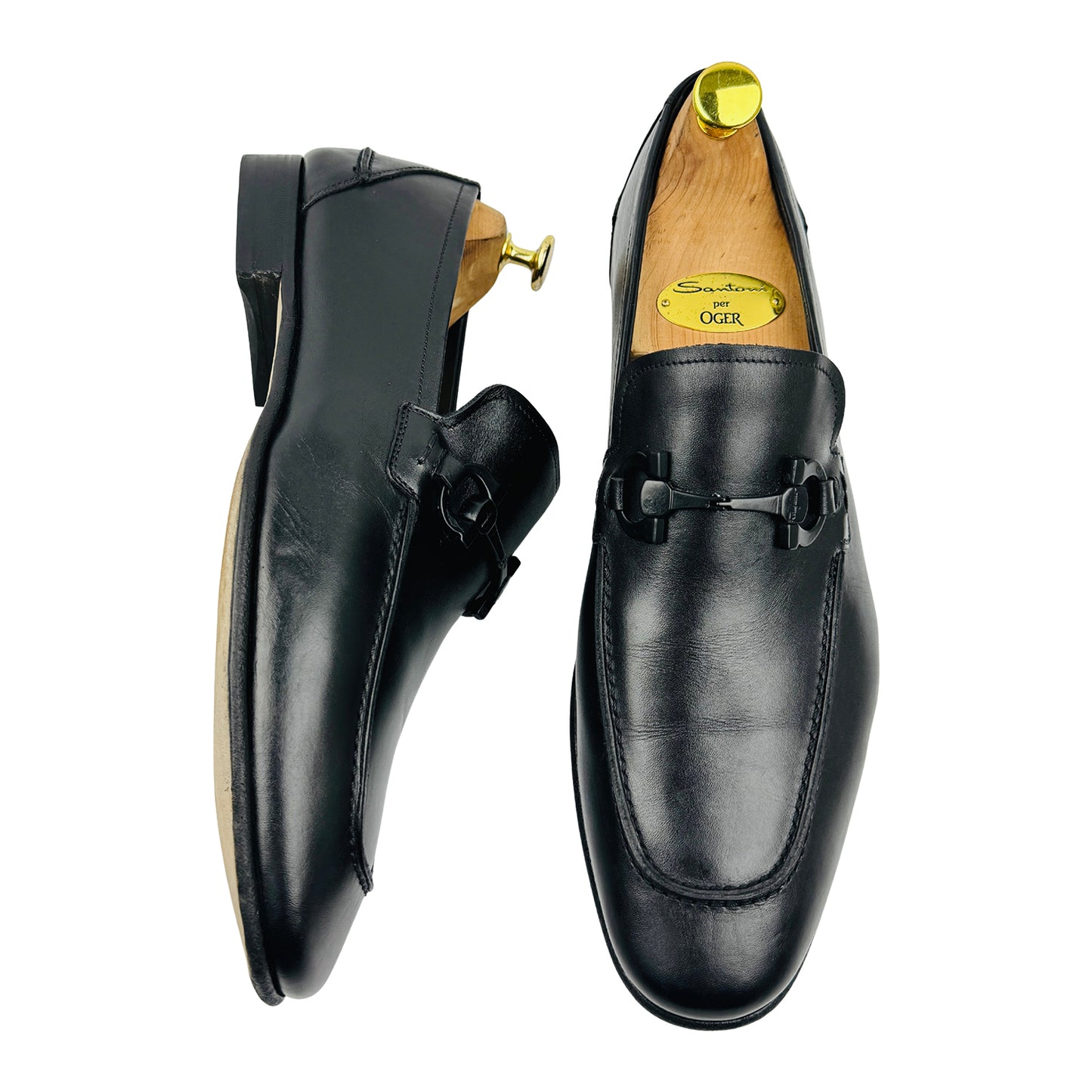 Salvatore Ferragamo Black Leather Gancini Bit Loafers (Size 43.5)