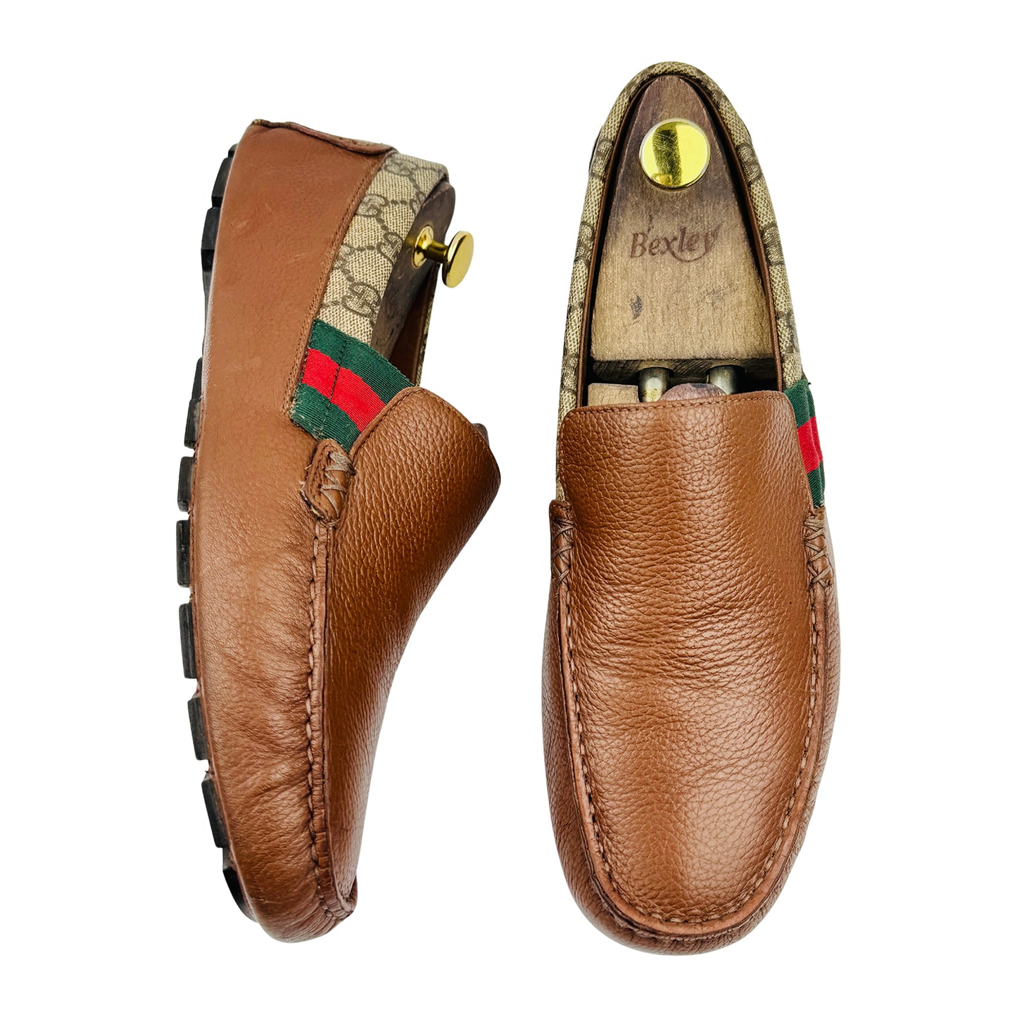 Gucci Men's Brown GG Supreme Canvas Loafers (Size 42.5)