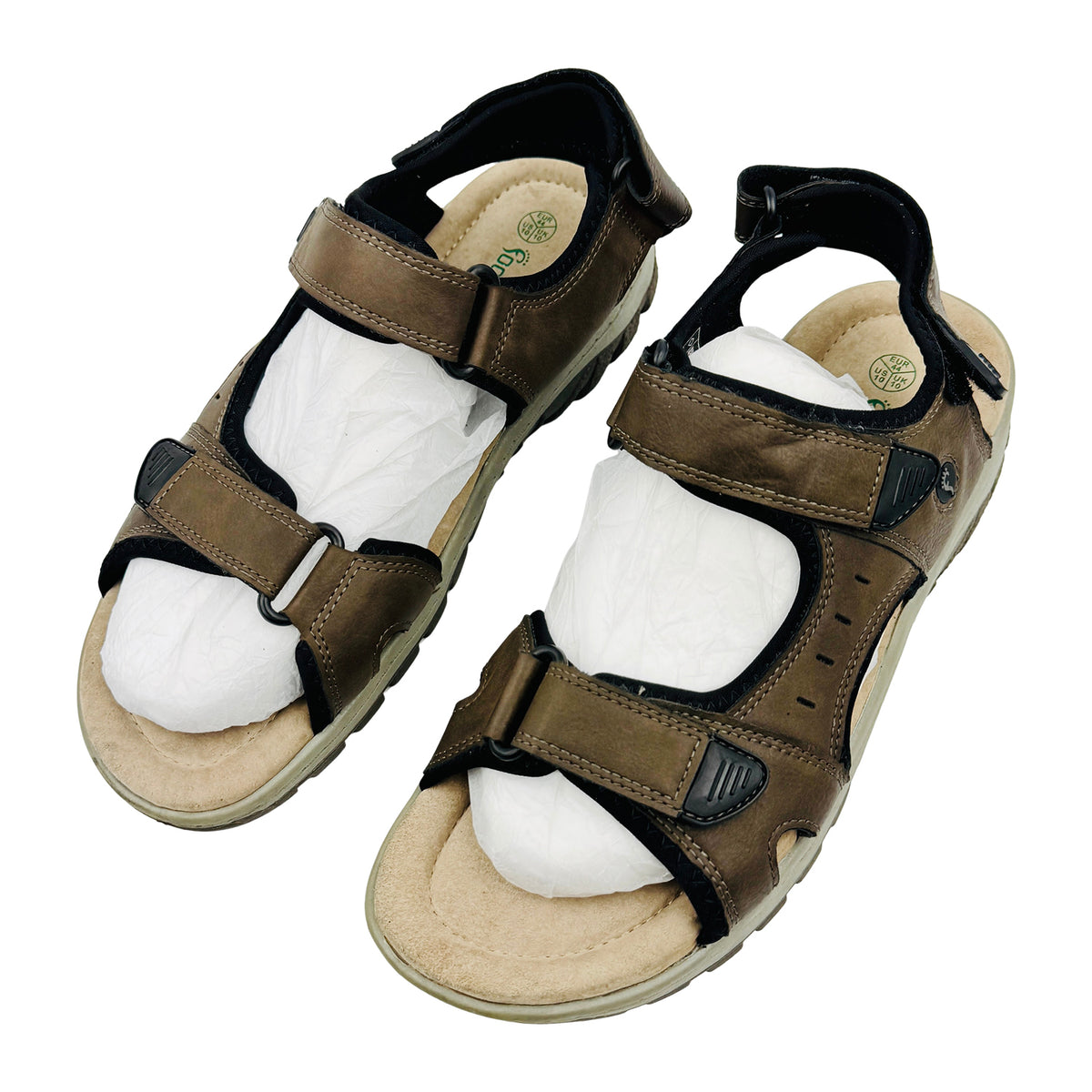Footflexx Men's Brown Leather Sandals (Size 44)