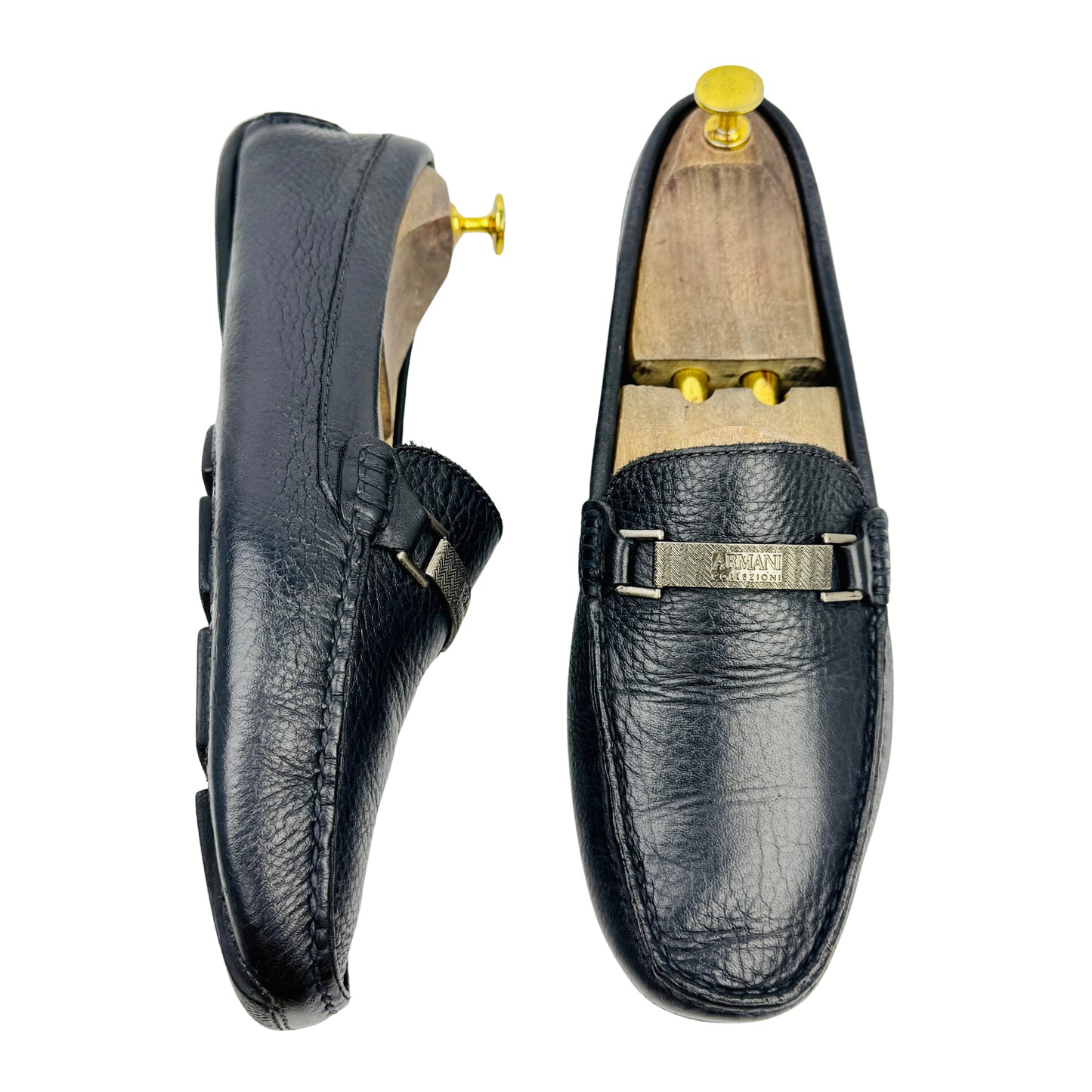 Armani Men's Black Buckle Loafers (Size 43) - XAU137