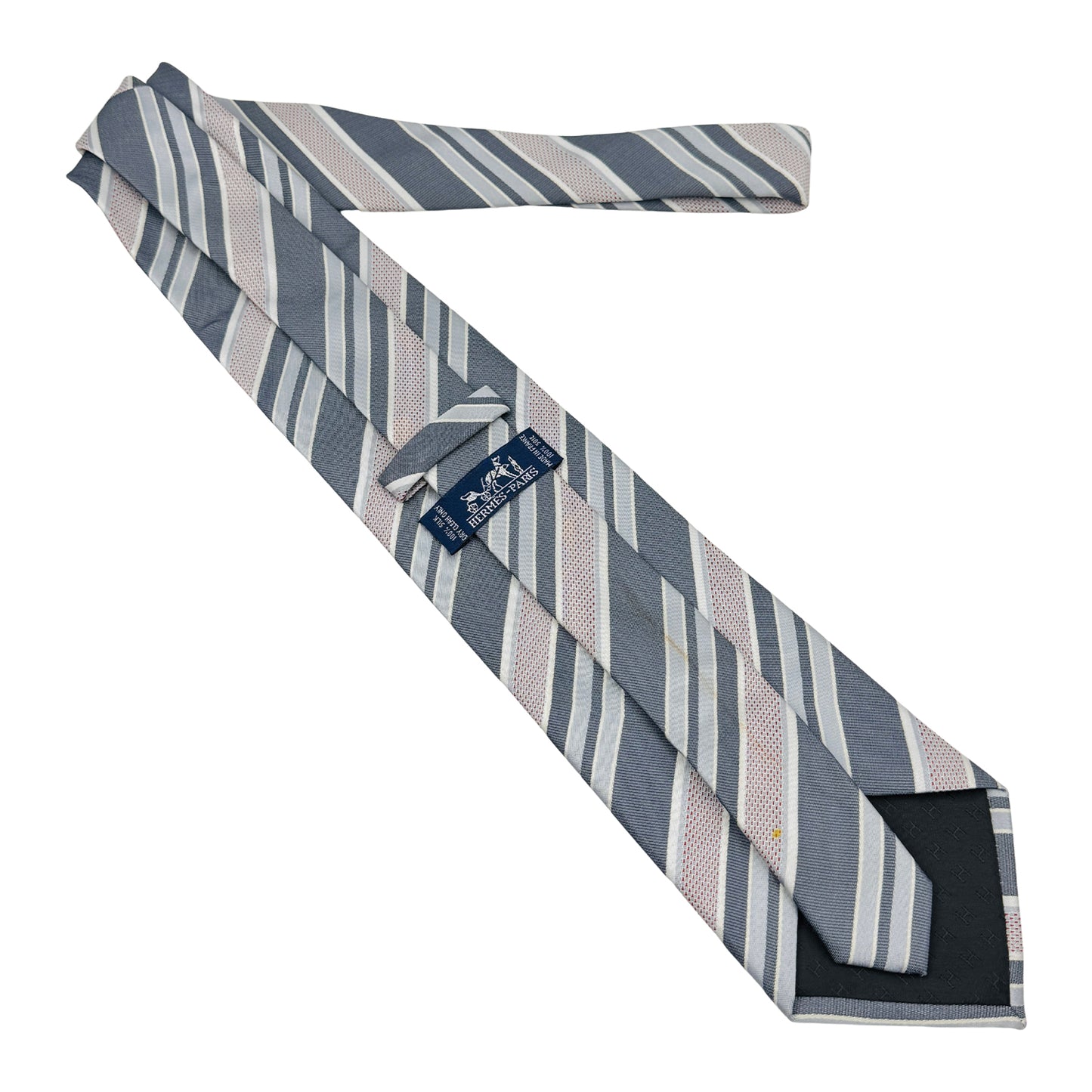 Hermès Slate Gray 'Diagonal Stripes' Tie (Size Regular)
