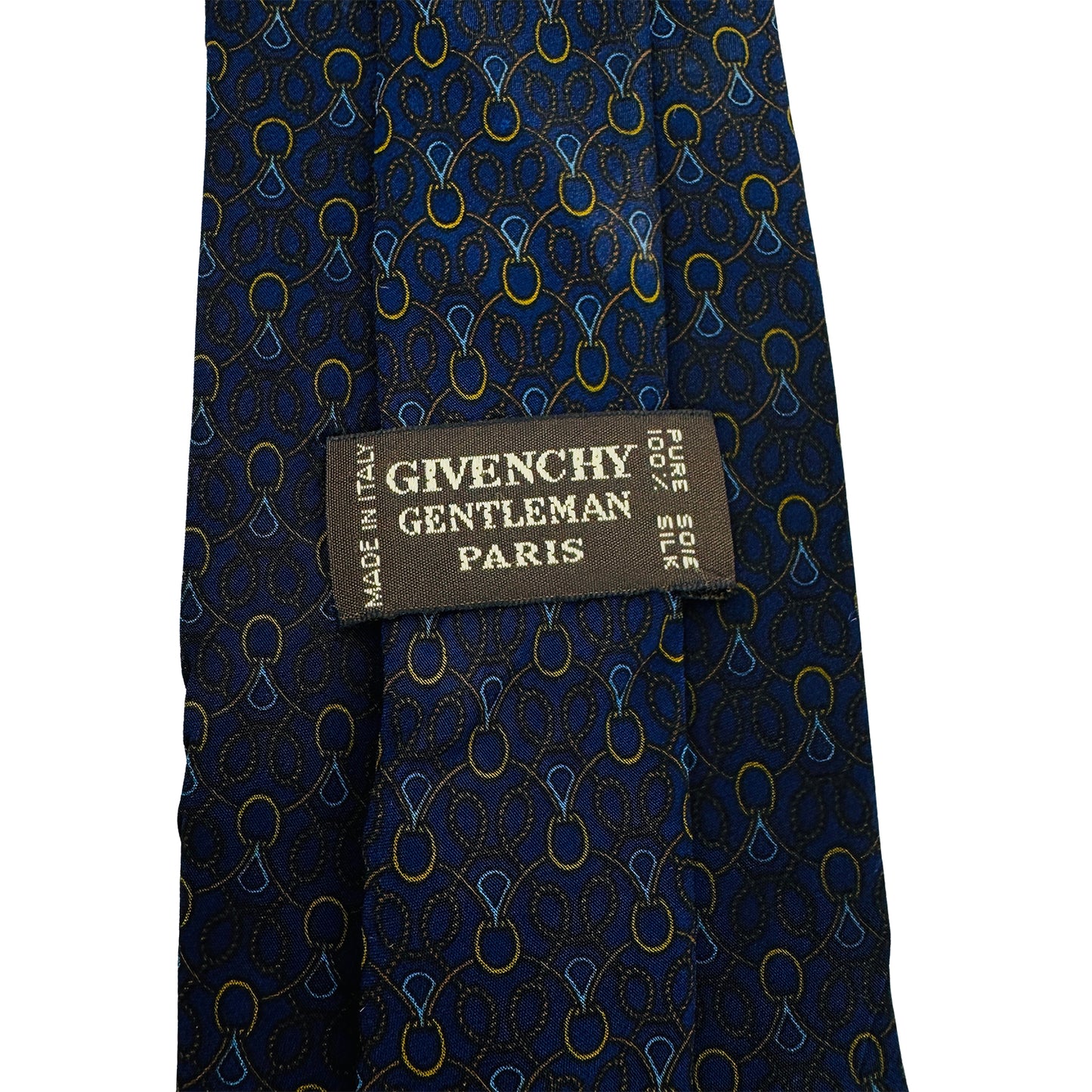 Givenchy Navy Blue 'Geometric Pattern' Tie (Size Regular)