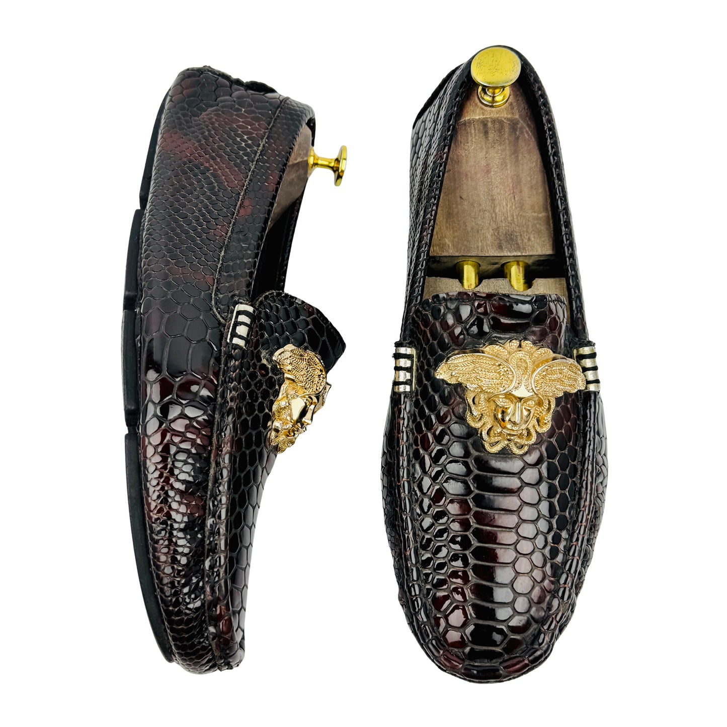 Versace Men's Python Embossed Loafers (Size 42)