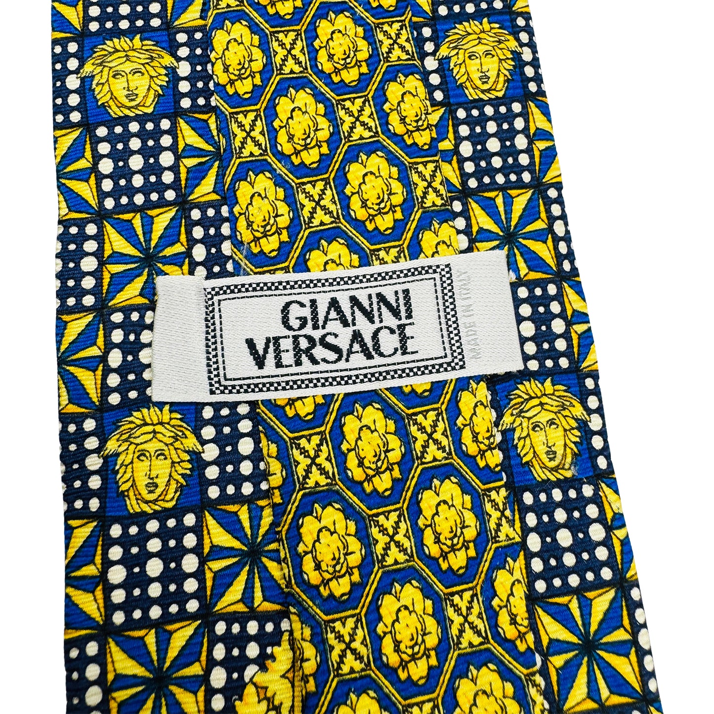 Versace Royal Blue 'Medusa Motif' Tie (Size Regular)