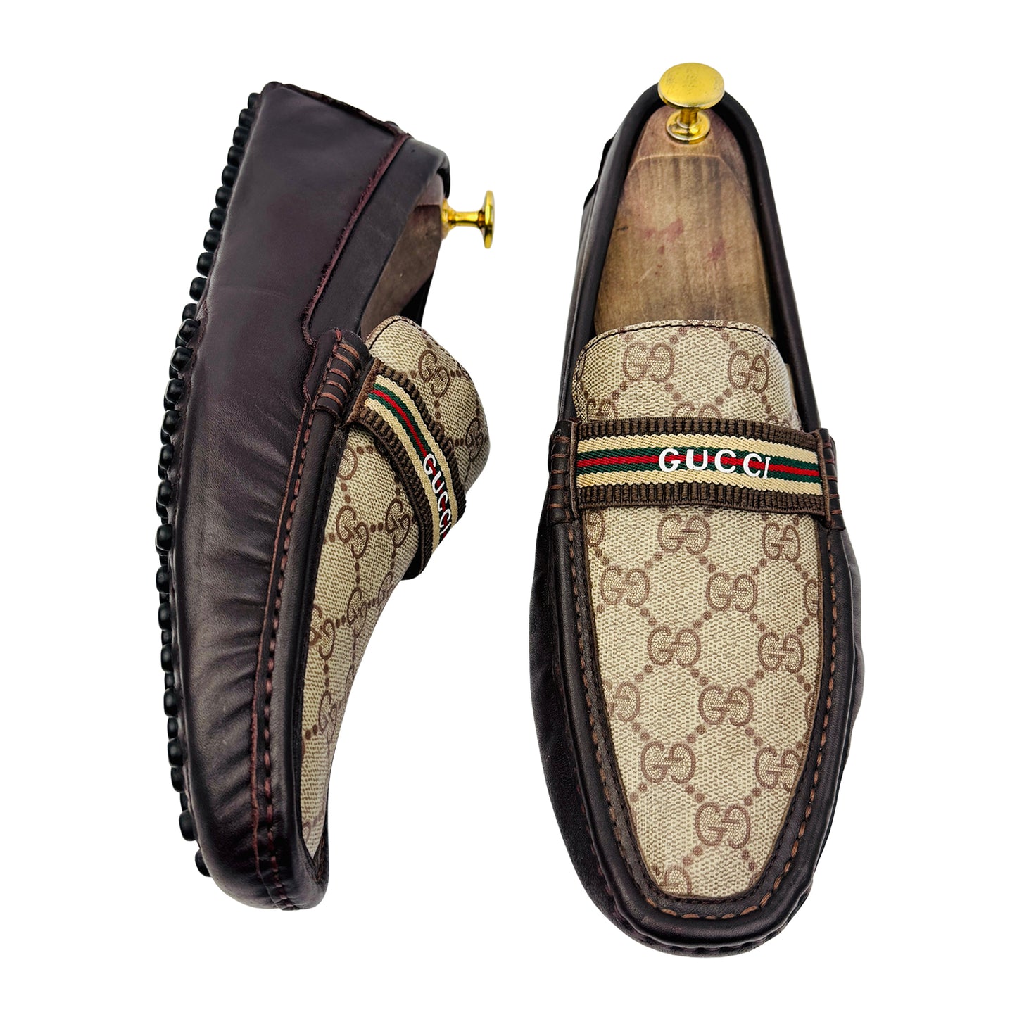 Gucci GG Supreme Web Driver Loafers (Size 42.5)