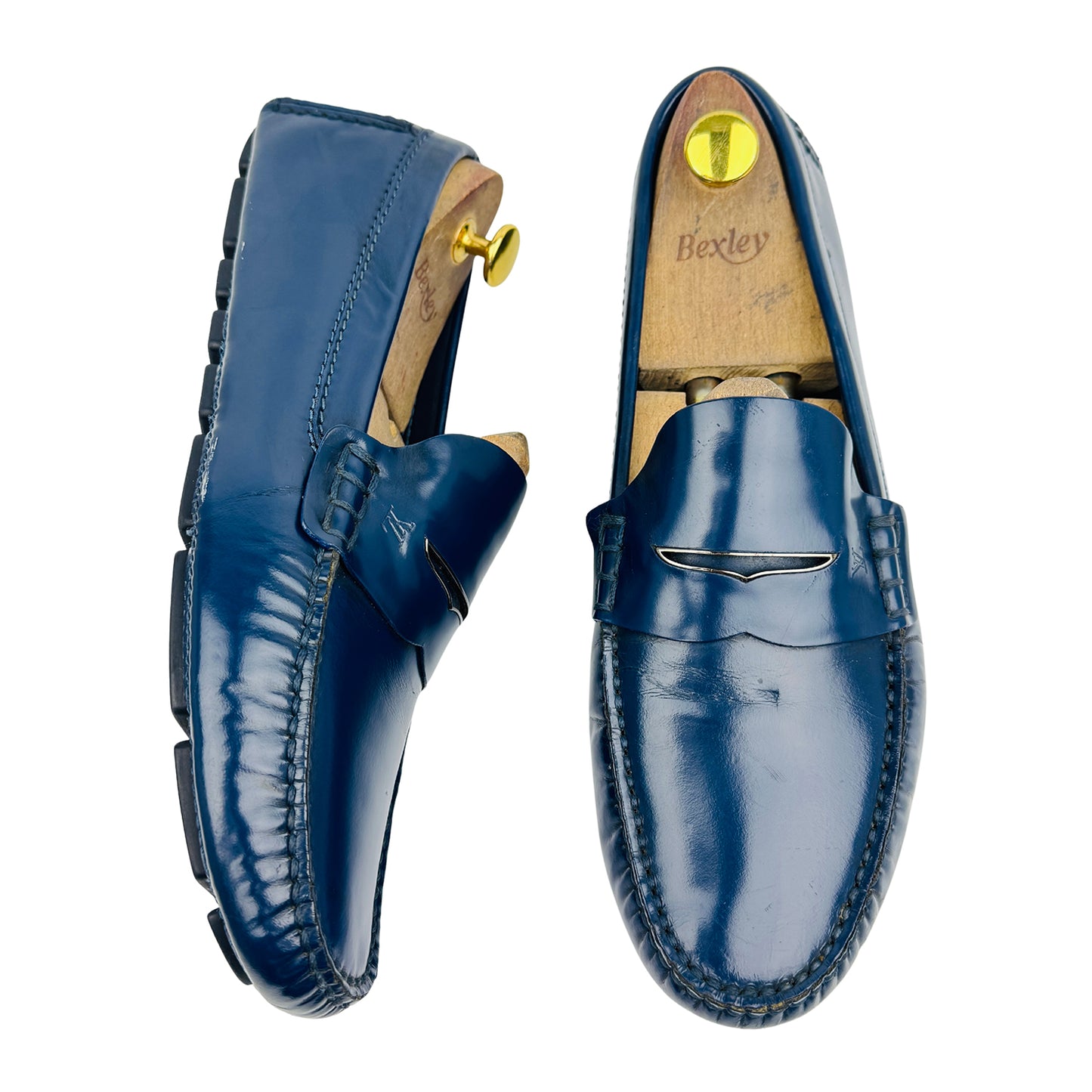 Louis Vuitton Blue Leather Italian Loafers (Size 43/43.5)