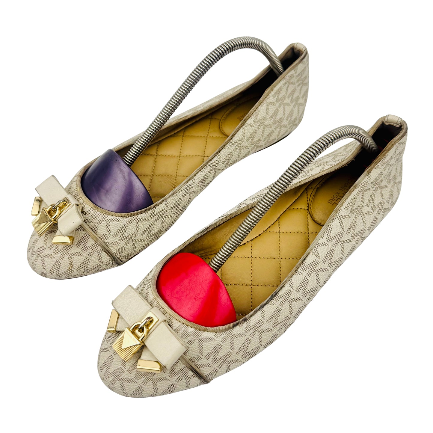 Michael Kors Vanilla Jacquard Canvas Ballet Flats (Size 37)