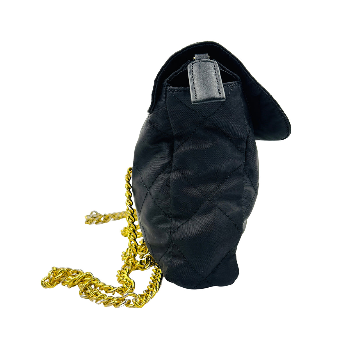 Prada Tessuto Impuntu Quilted Flap Chain Shoulder Bag